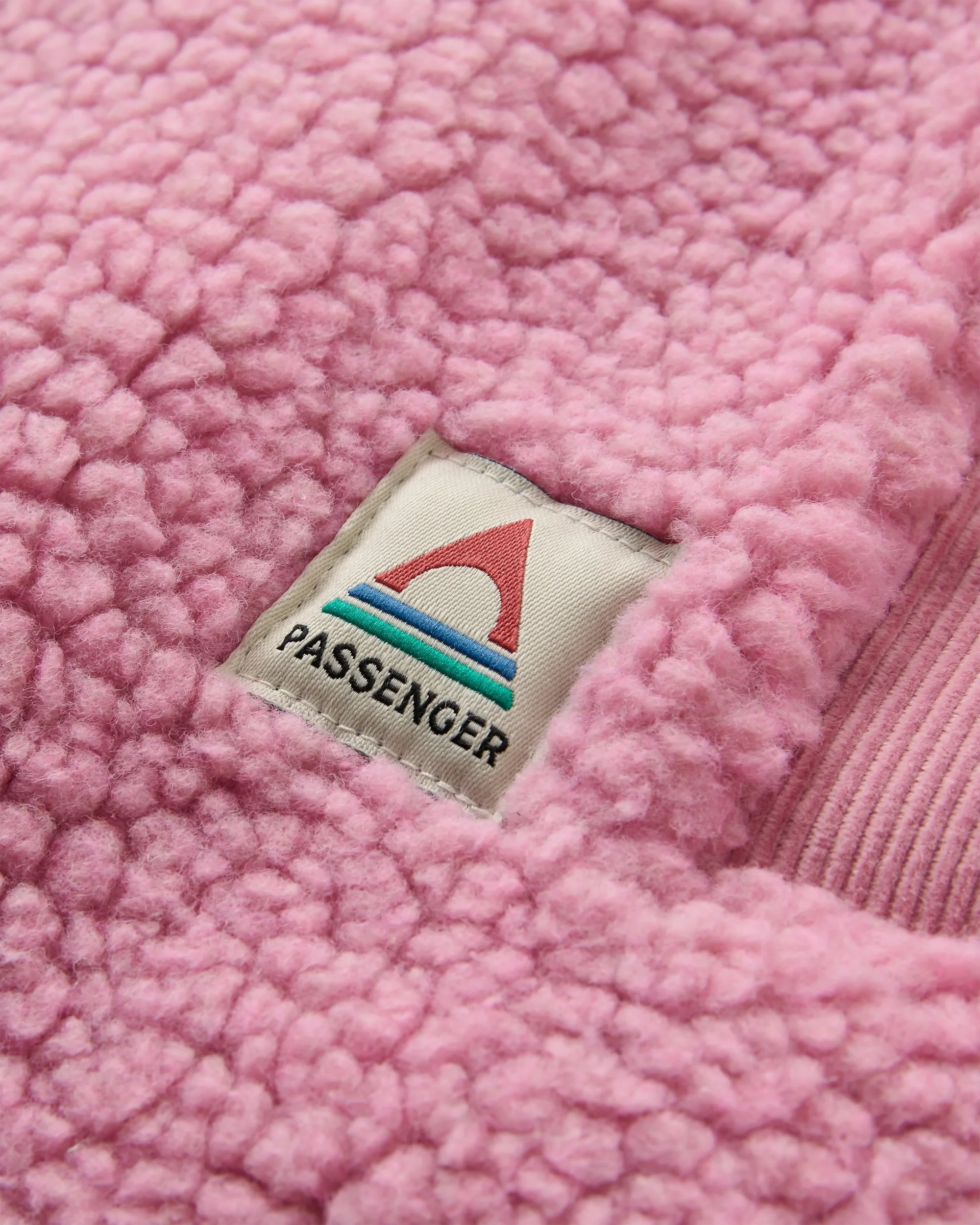 Tawny Collarless Deep-Pile Sherpa Gilet - Pink Haze - Image 9