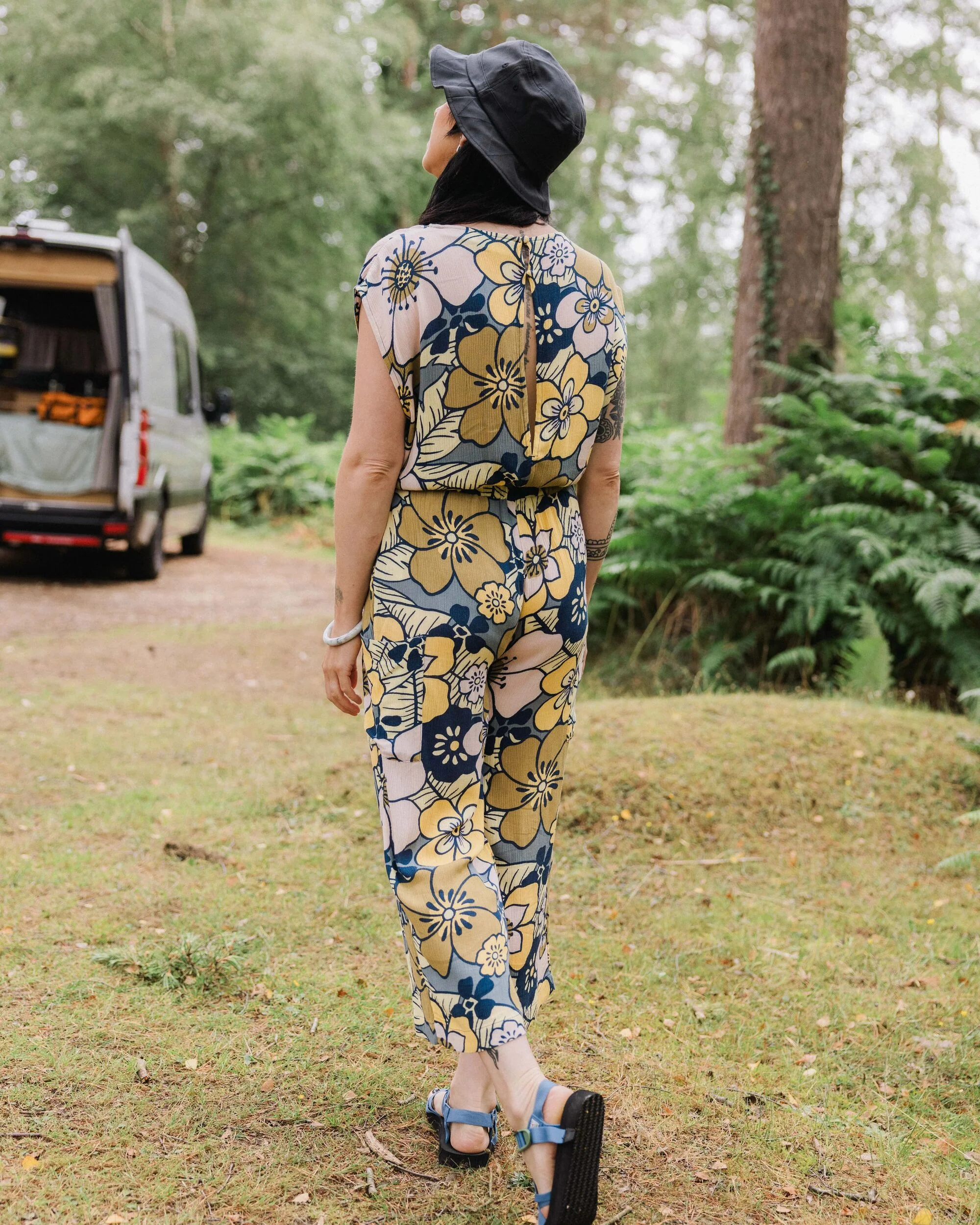 Thimbleberry Jumpsuit - Vintage Floral Sunlight - Image 5