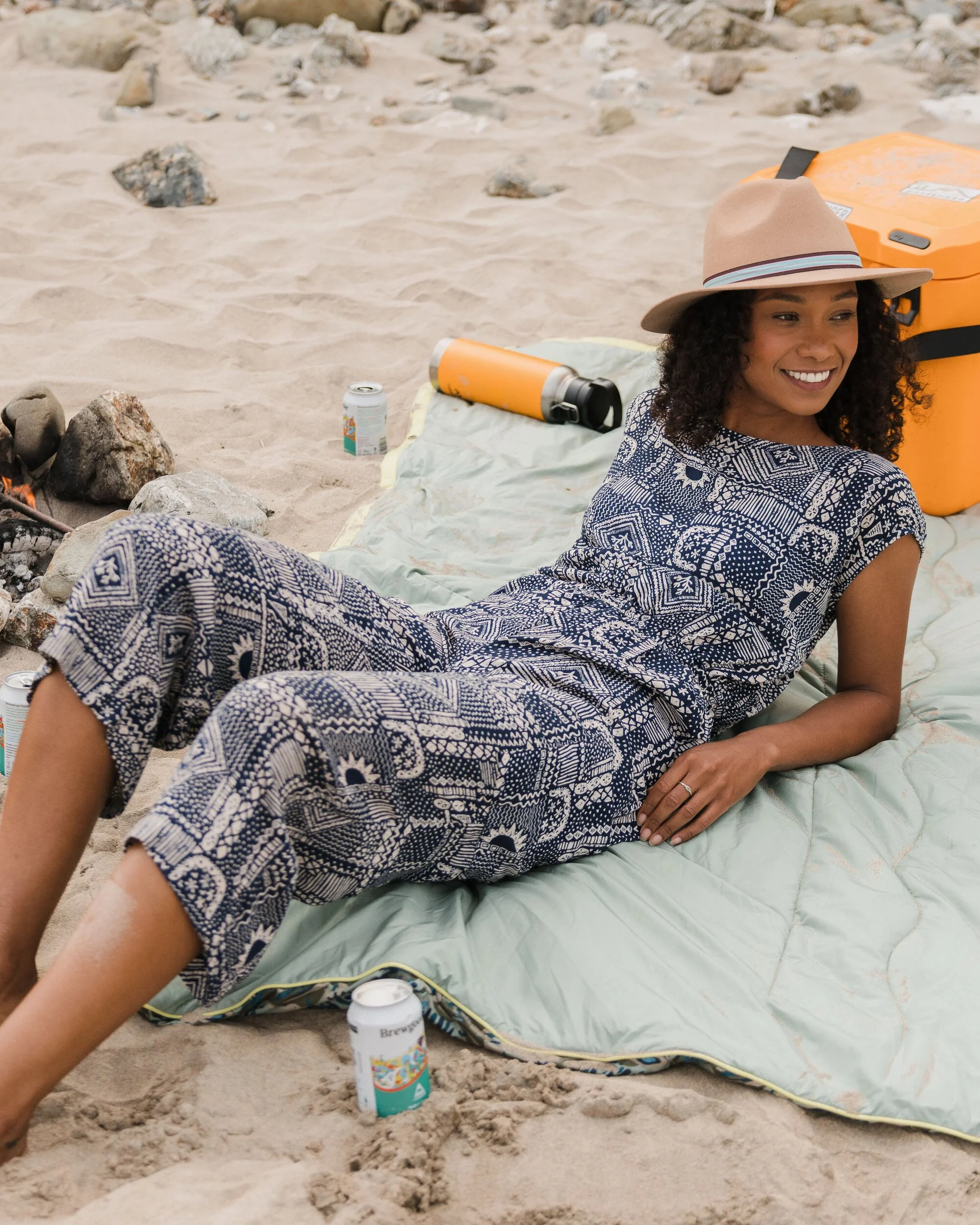 Thimbleberry Jumpsuit - Vintage Patchwork Navy - Image 5