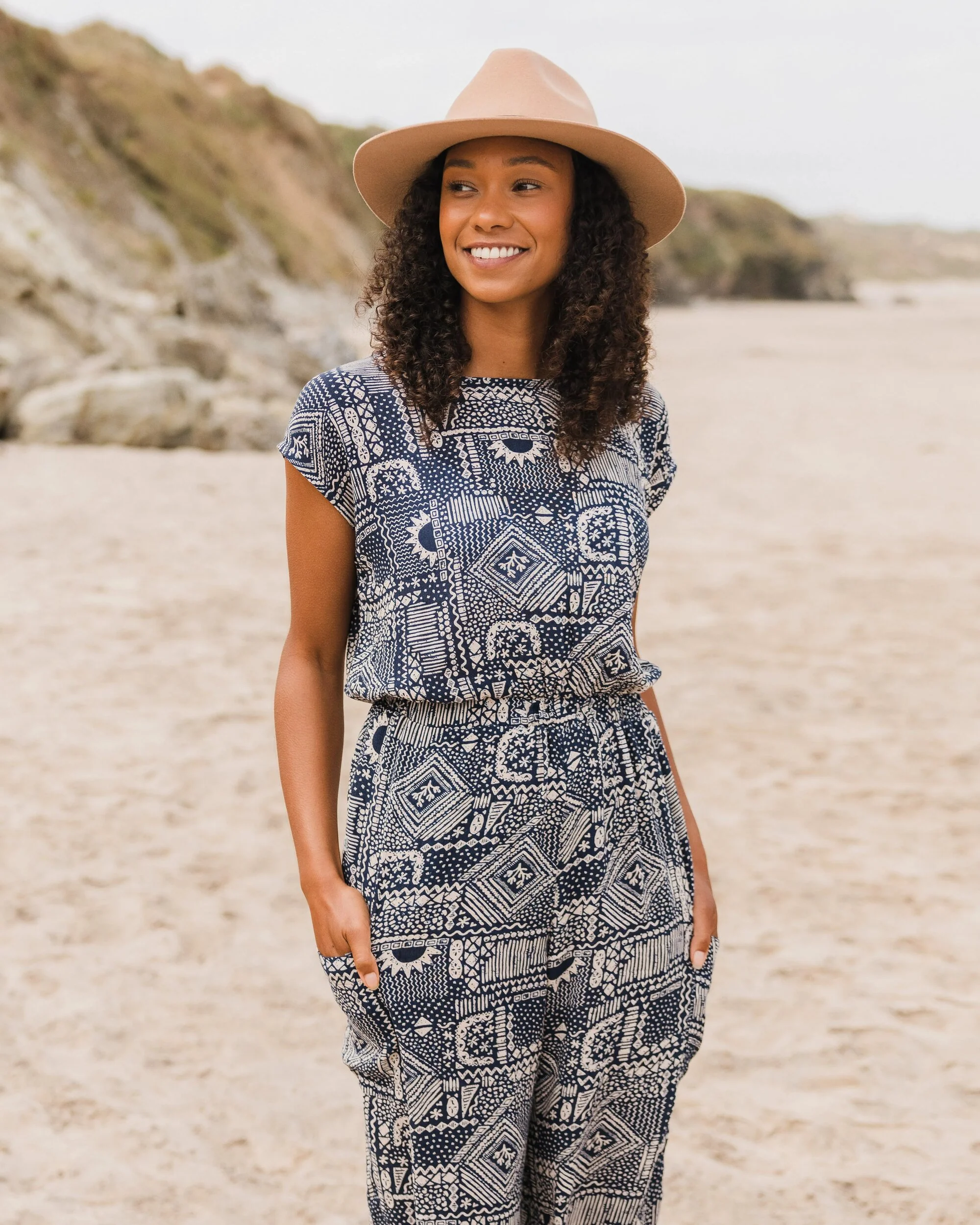 Thimbleberry Jumpsuit - Vintage Patchwork Navy - Image 6