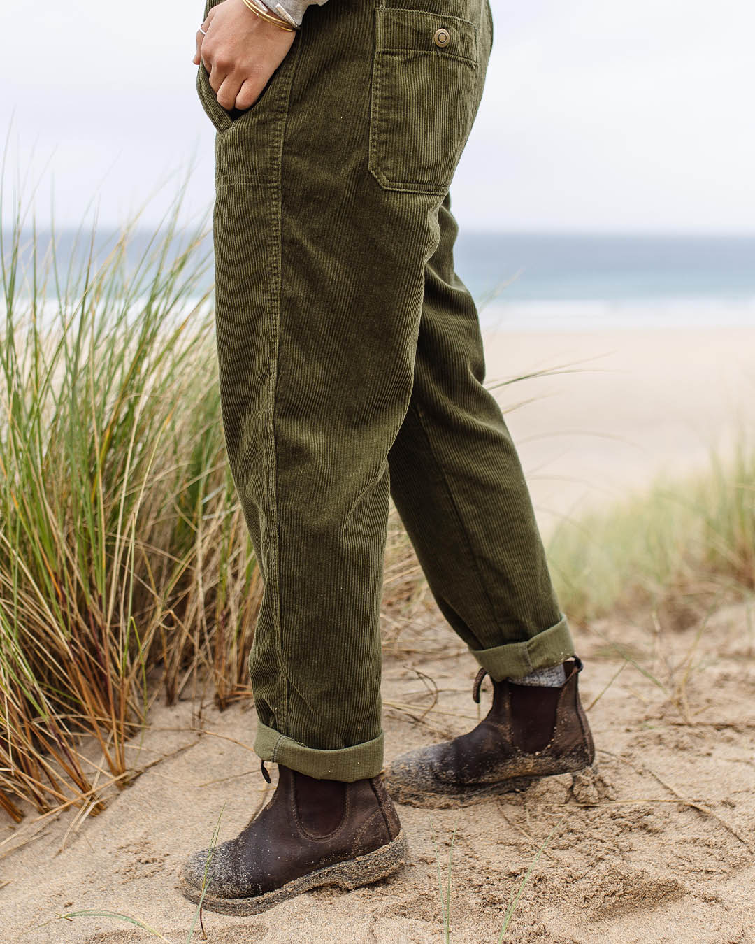 Tiaga Cord Dungarees - Khaki - Image 5