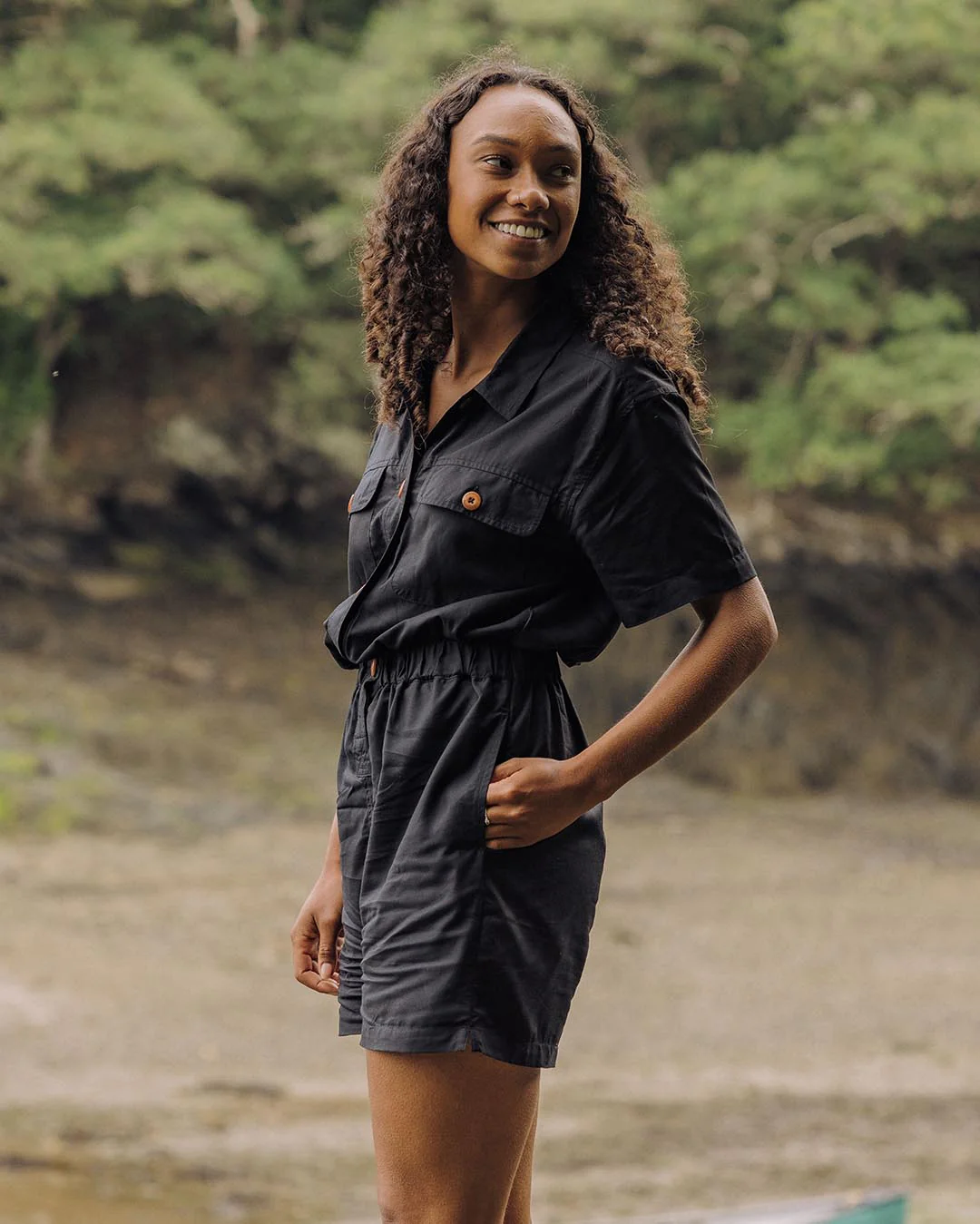 Topaz Short Boiler Suit - Black - Image 8