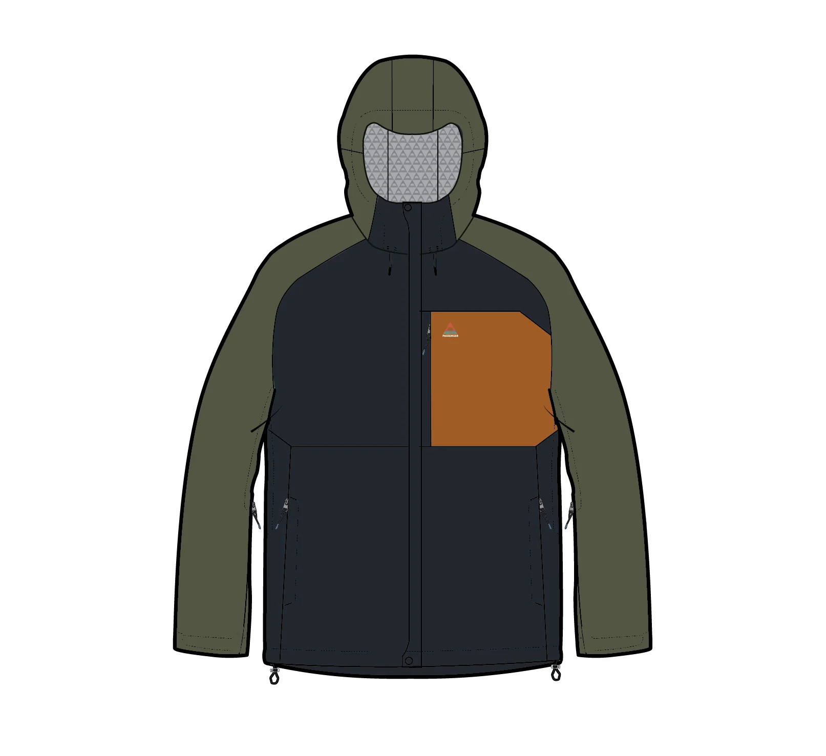 Trailscape Men's Waterproof Jacket - Black/Khaki - Image 12