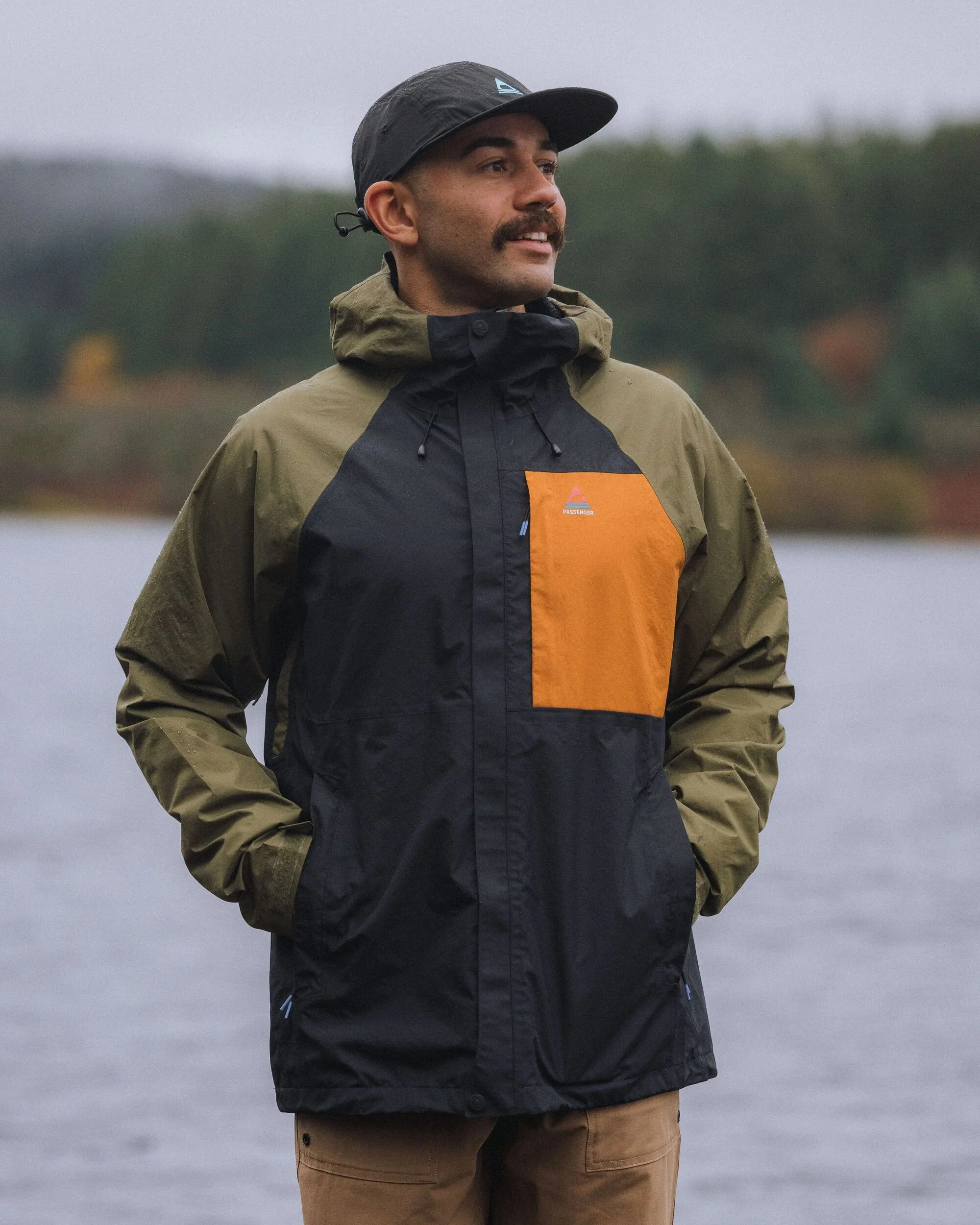 Trailscape Men's Waterproof Jacket - Black/Khaki - Image 4