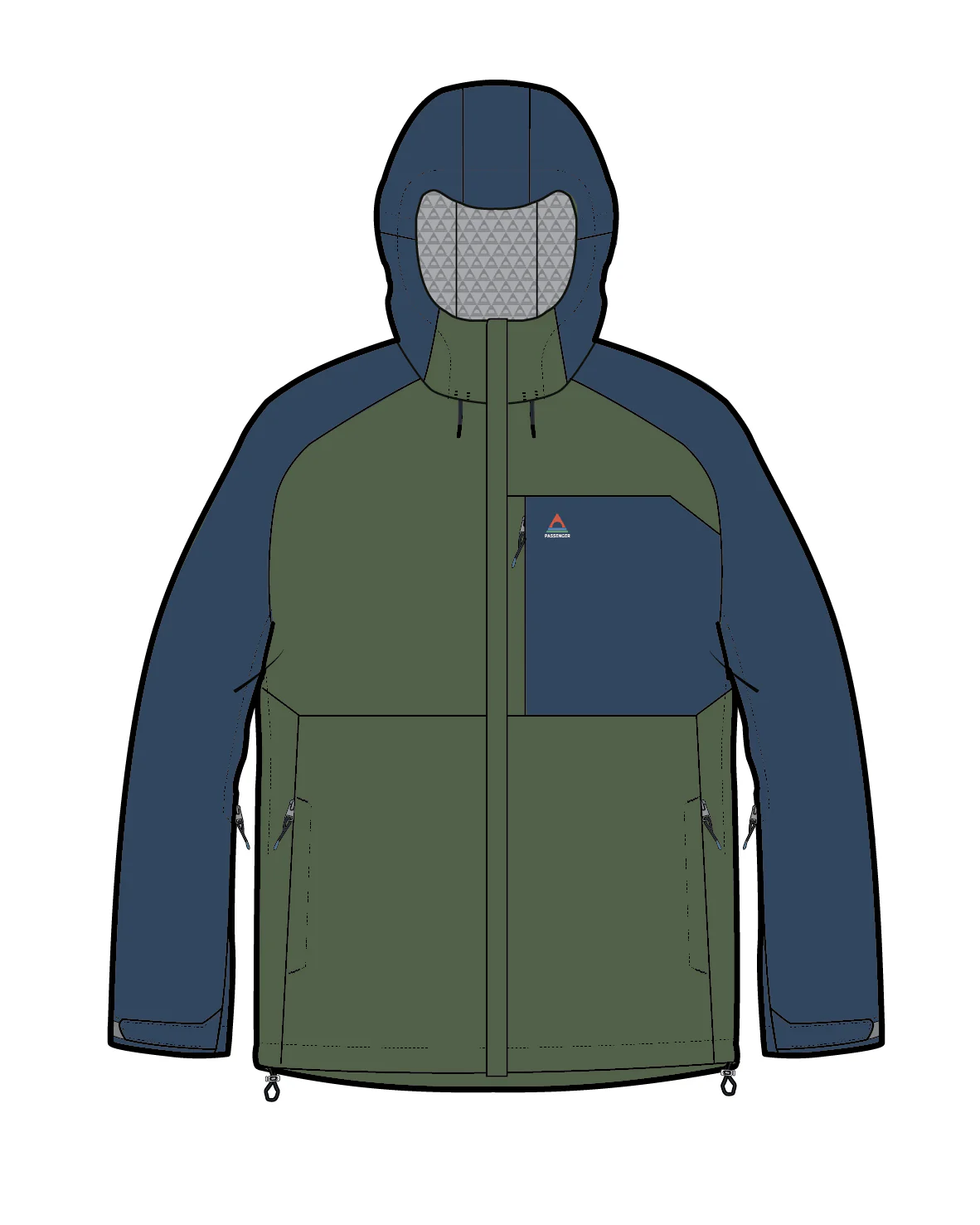 Trailscape Men's Waterproof Jacket - Dark Denim/Wild Green - Image 13