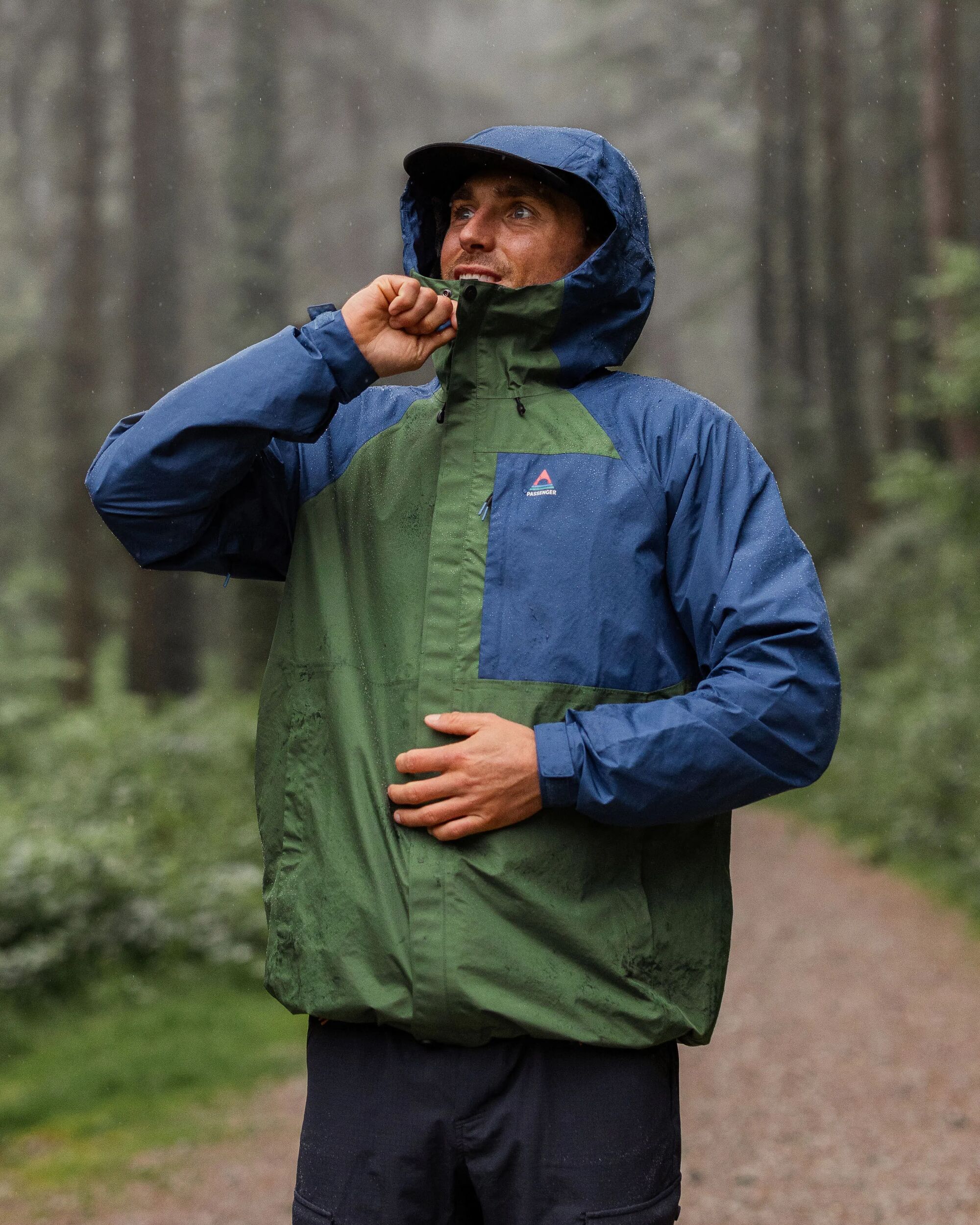 Trailscape Men's Waterproof Jacket - Dark Denim/Wild Green - Image 2