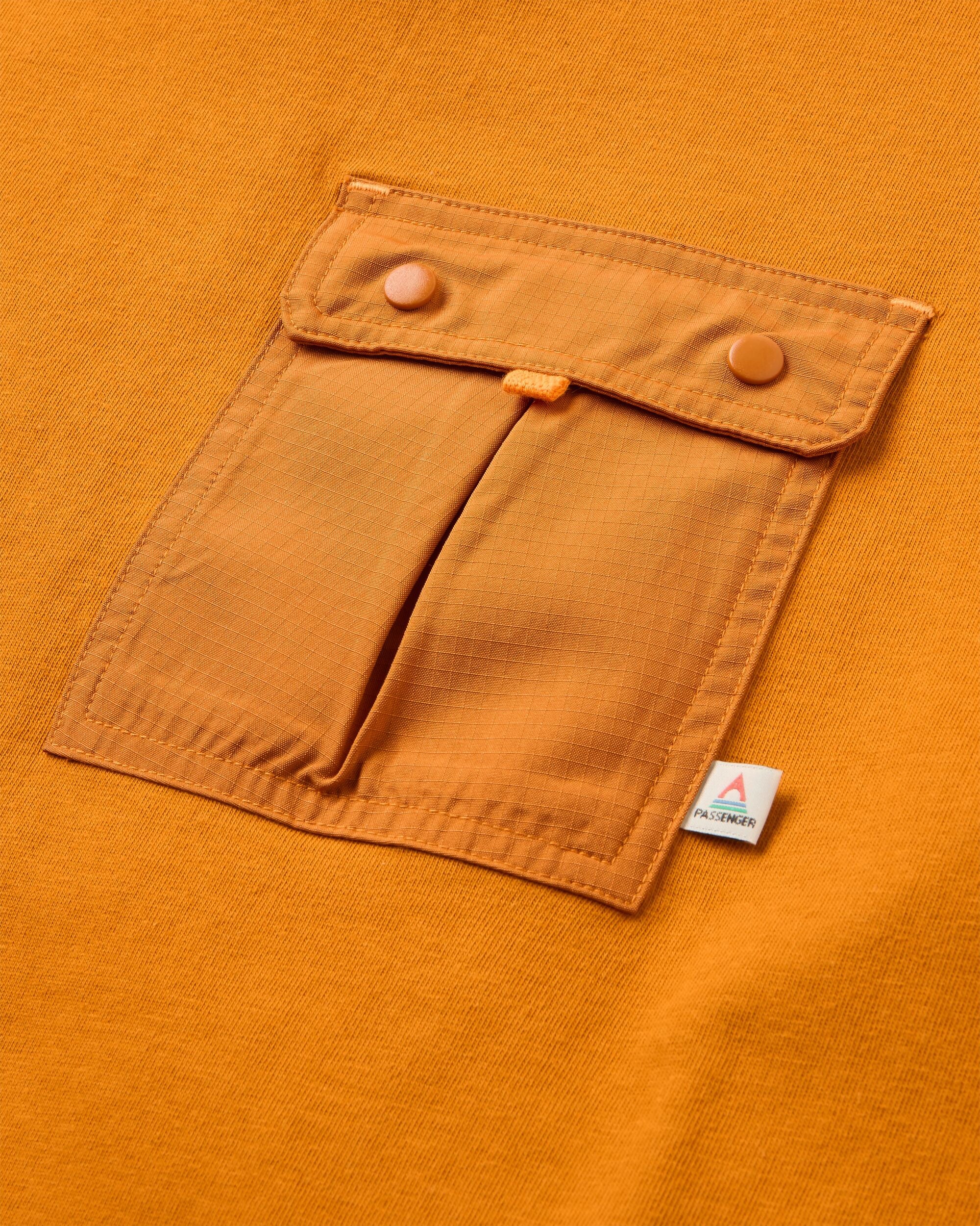 Travel Pocket Relaxed Fit T-Shirt - Retro Orange - Image 2