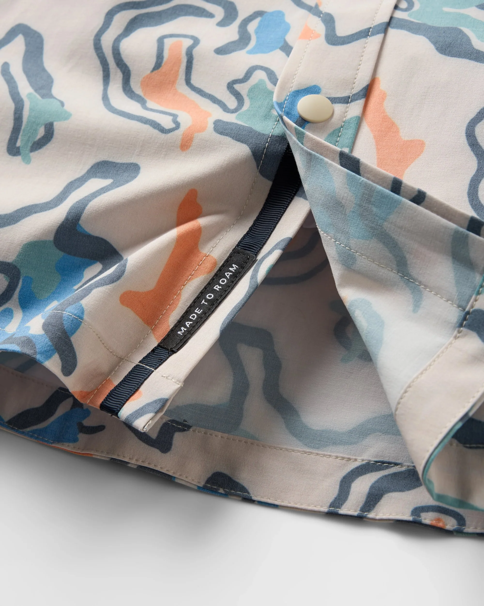 Traveller Short Sleeve Stretch Shirt - Abstract Strata Multi - Image 8