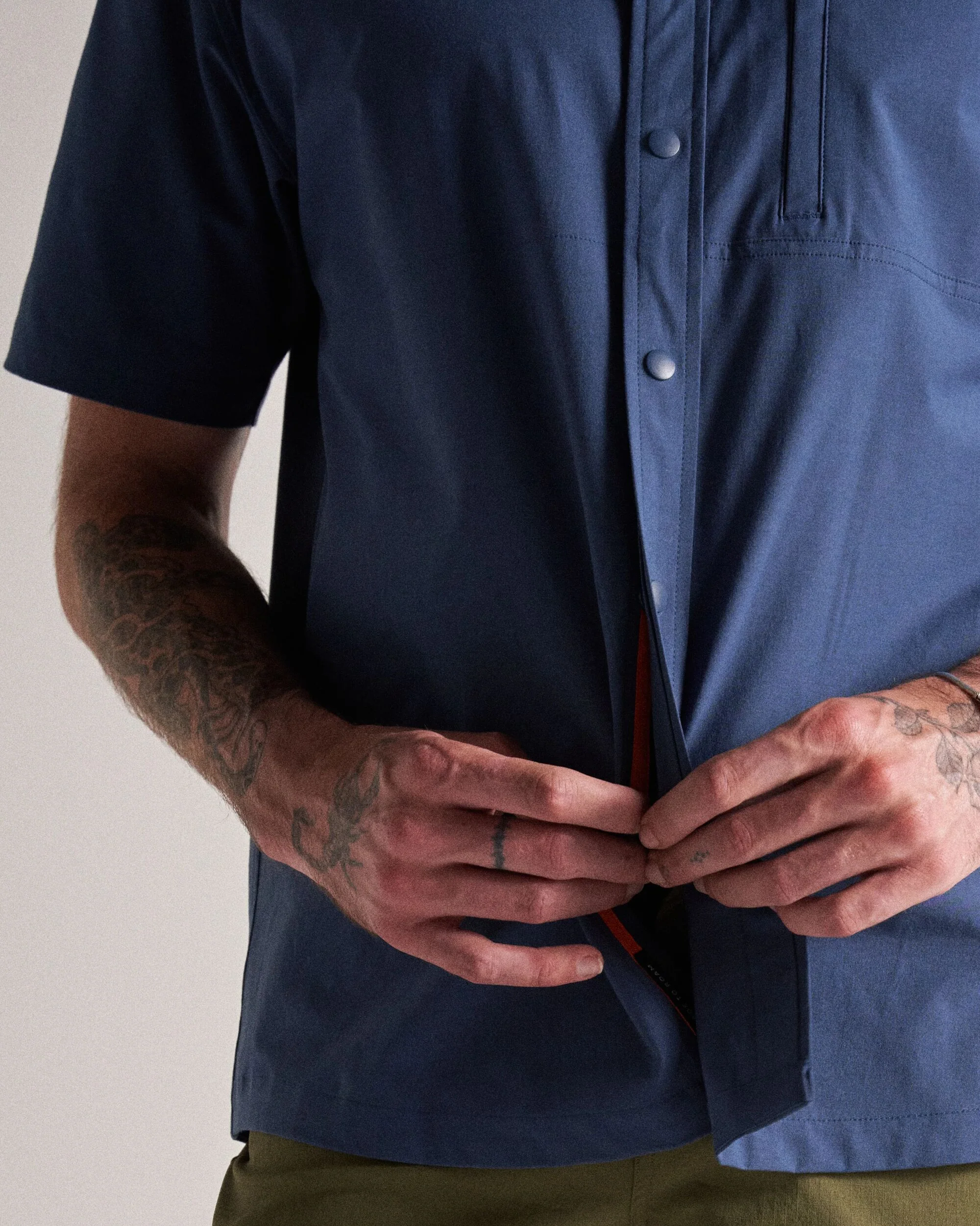 Traveller Short Sleeve Stretch Shirt - Dark Denim - Image 6