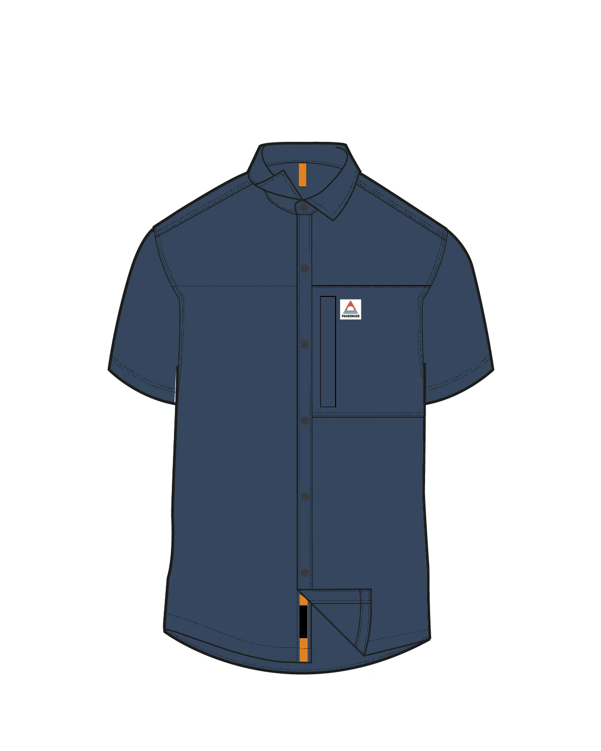 Traveller Short Sleeve Stretch Shirt - Dark Denim - Image 9