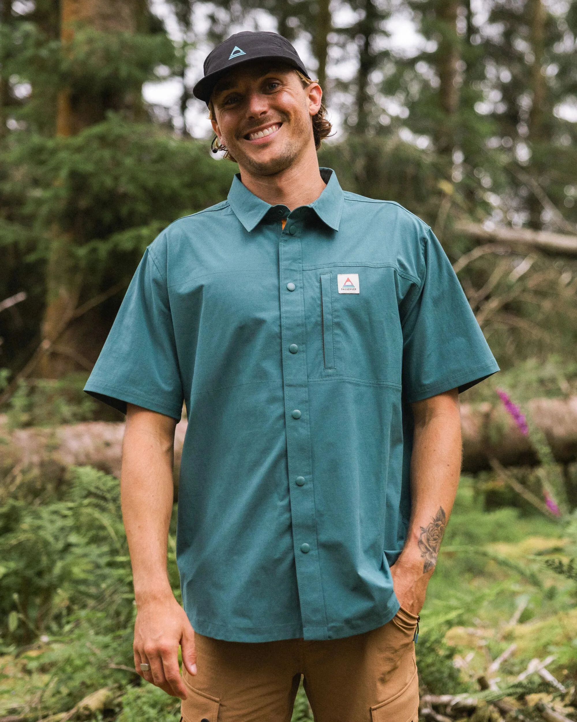 Traveller Short Sleeve Stretch Shirt - Deep Ocean - Image 4