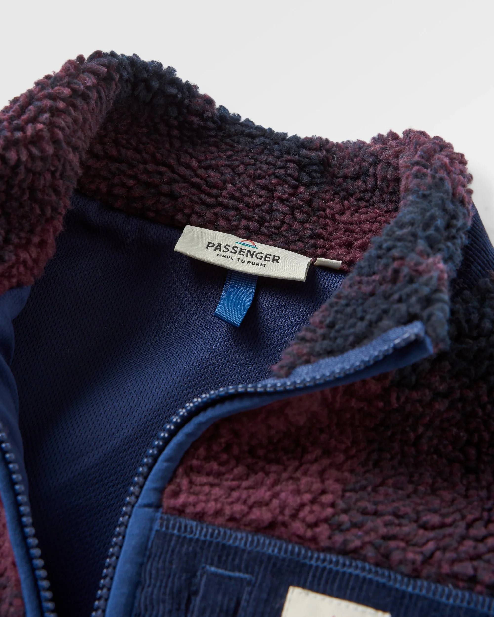 Trekker Deep-Pile Sherpa Fleece - Deep Plum/Deep Navy Check - Image 7