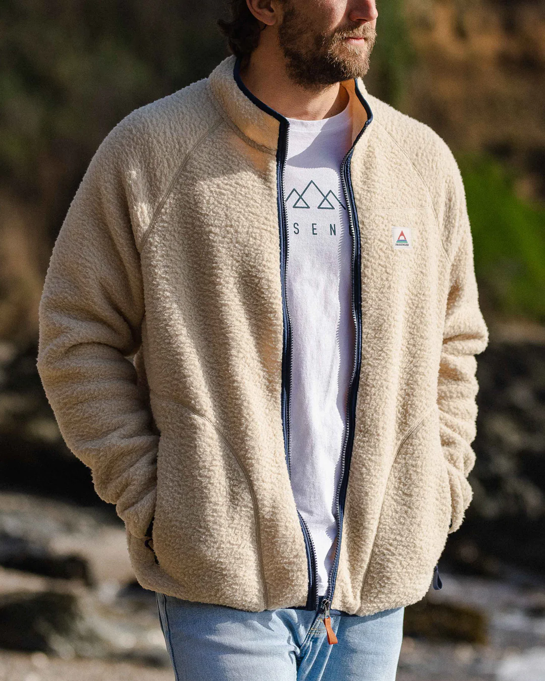 Tripper Full Zip Sherpa Fleece - Oatmeal - Image 6