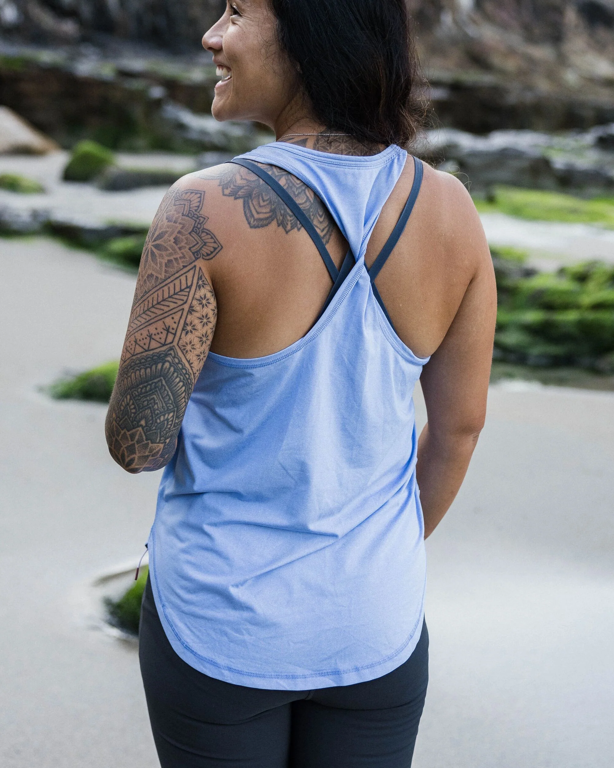 Twist Marl Active Vest - Cornflower Marl - Image 3