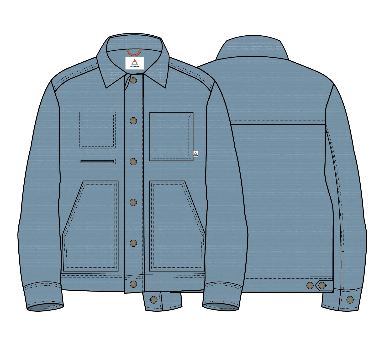 Vantage Denim Jacket - Light Wash Denim - Image 10