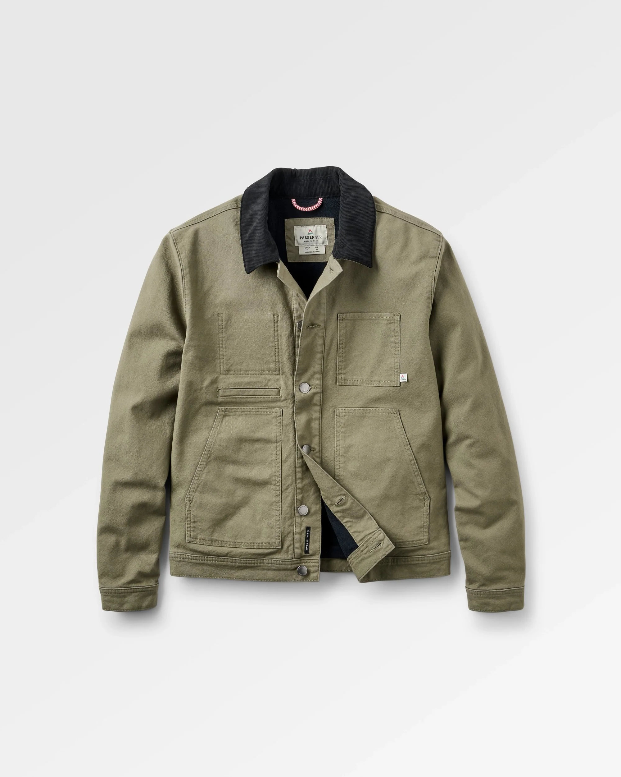 Vantage Lined Organic Cotton Canvas Jacket - Dusty Olive - Image 2