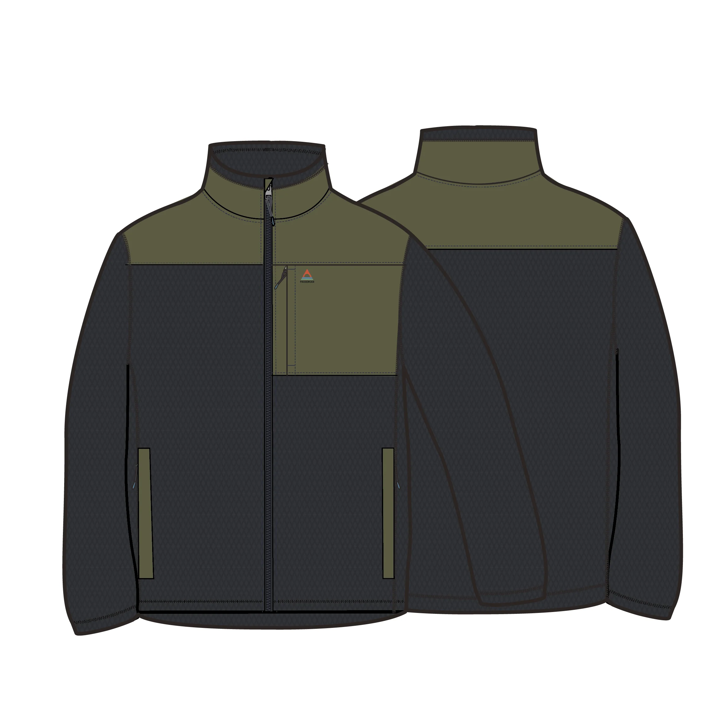Venturescape Men's Fleece - Black/Khaki - Image 9