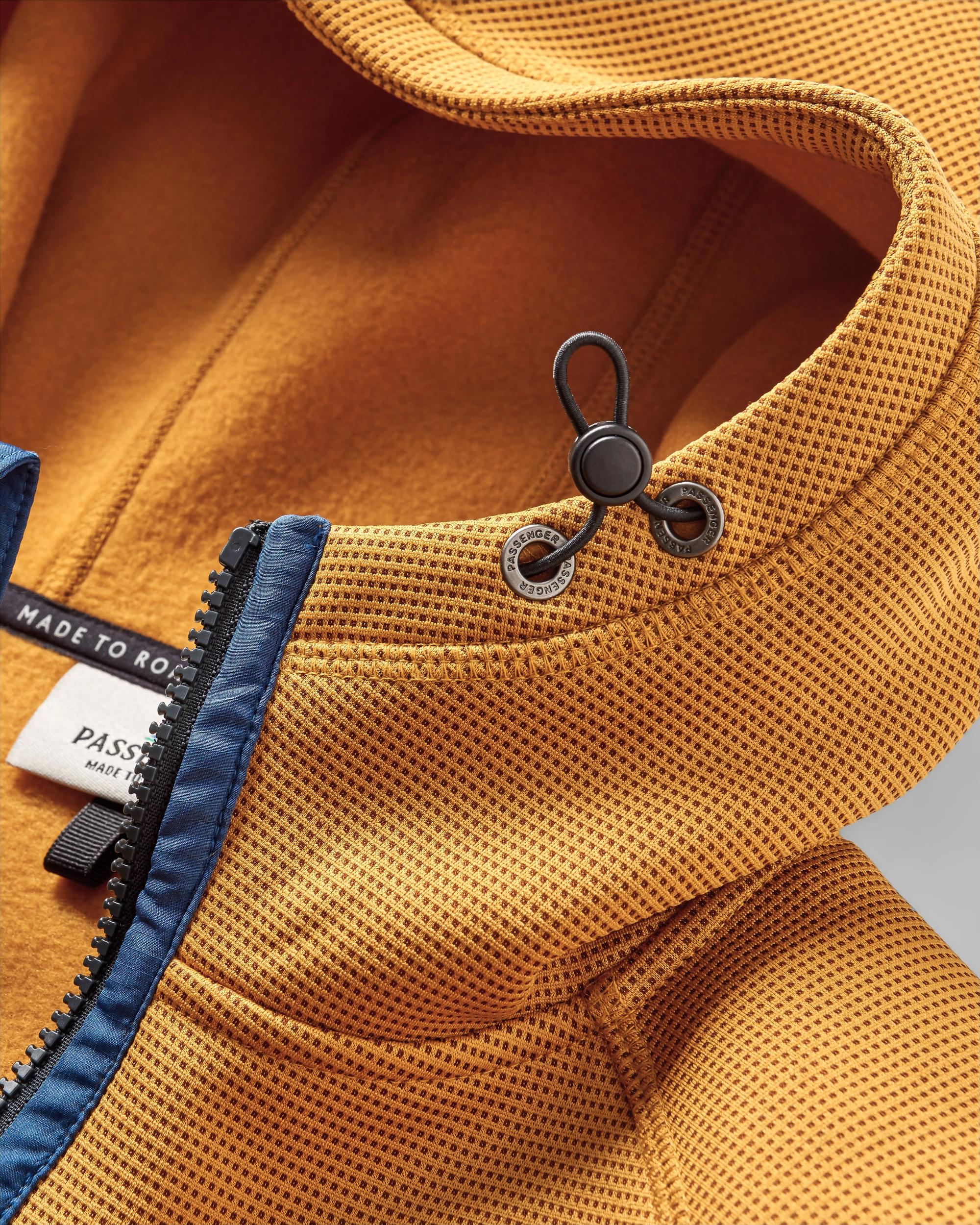 Vertical Full Zip Hooded Fleece - Dusty Ochre - Image 4