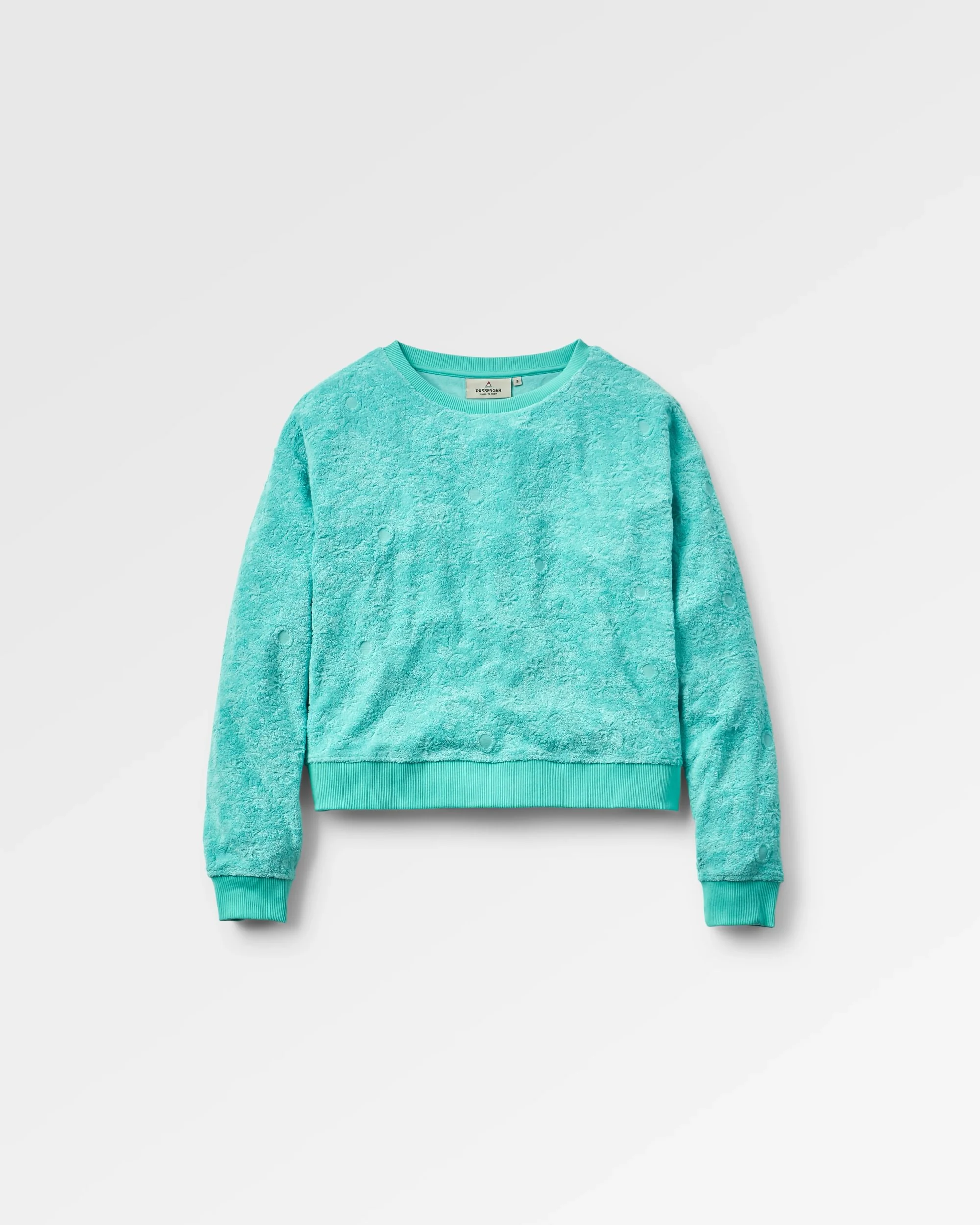 Vibes Textured LS Top - Aqua - Image 2