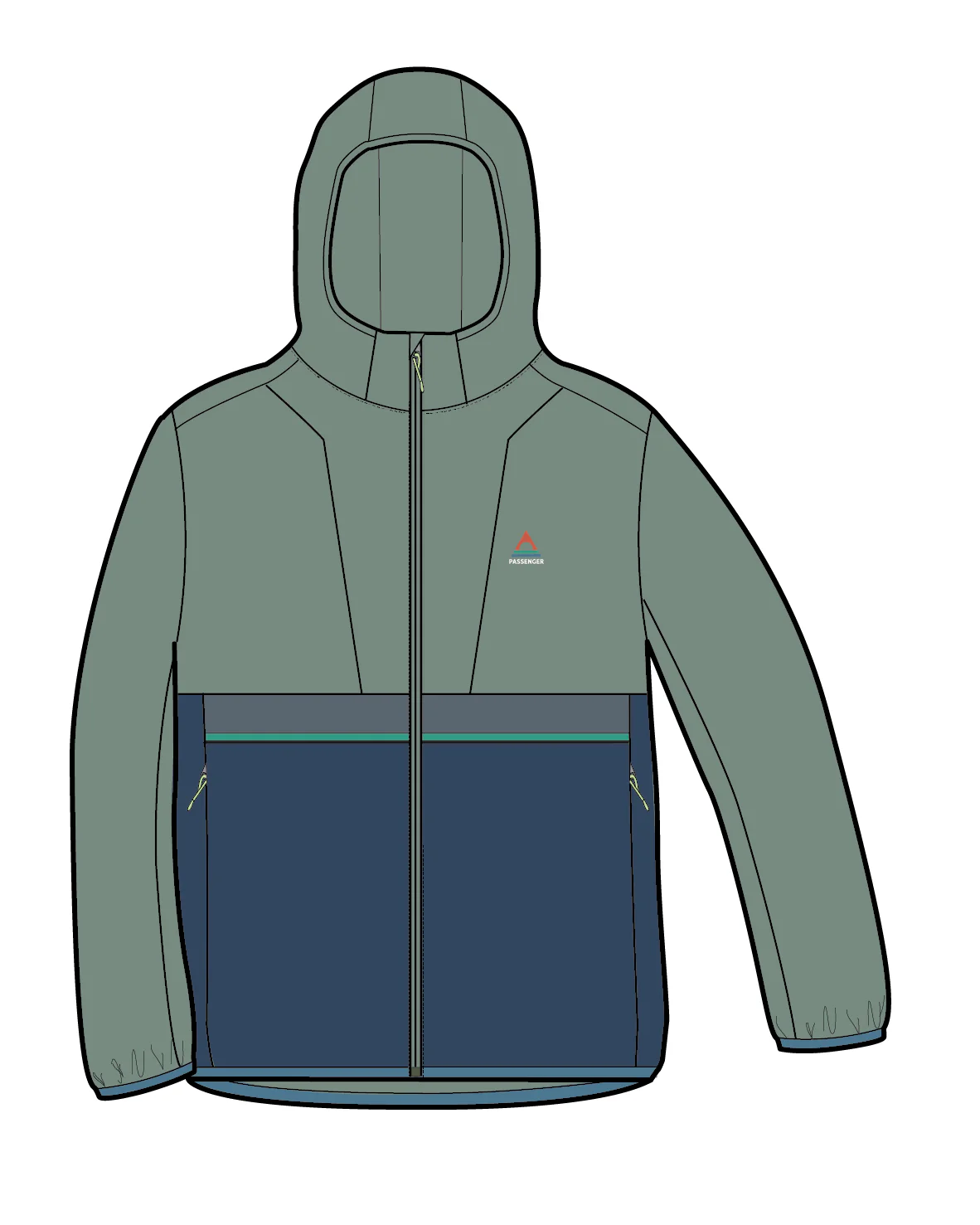Viento Windshell Jacket - Pistachio/Dark Denim - Image 10