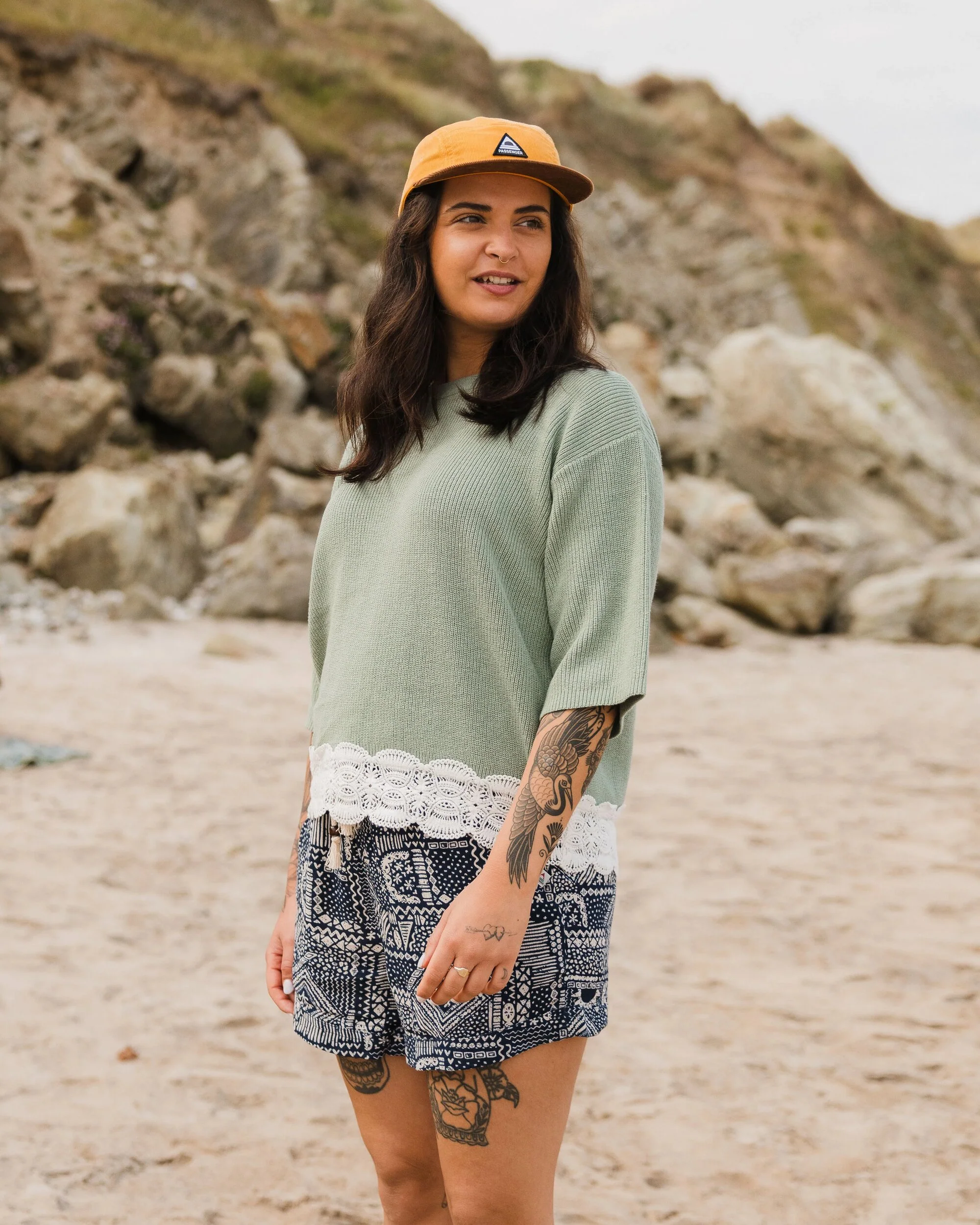 Vintage Organic Knitted Jumper - Pistachio - Image 3
