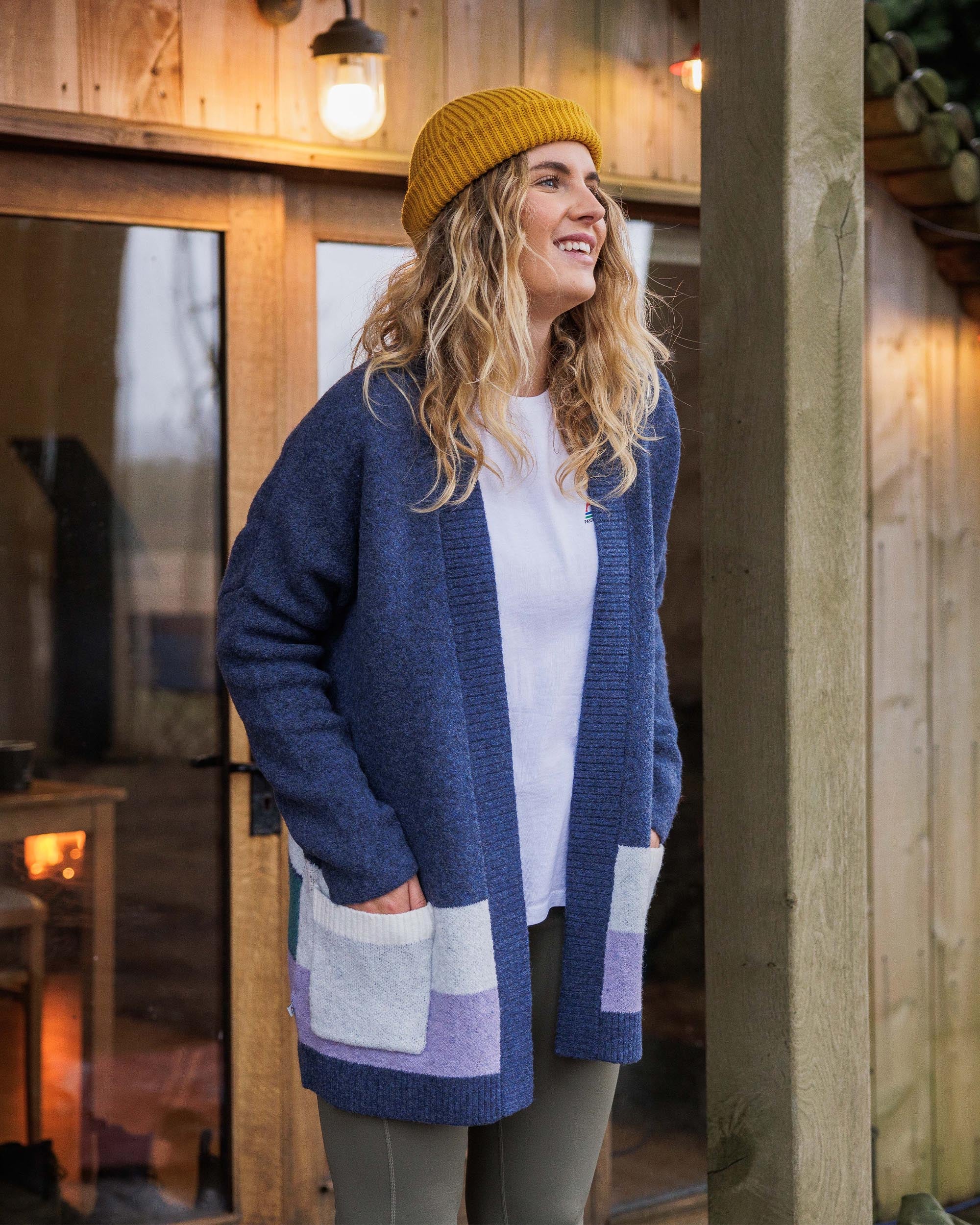 Vista Knitted Cardigan - Dark Denim - Image 3