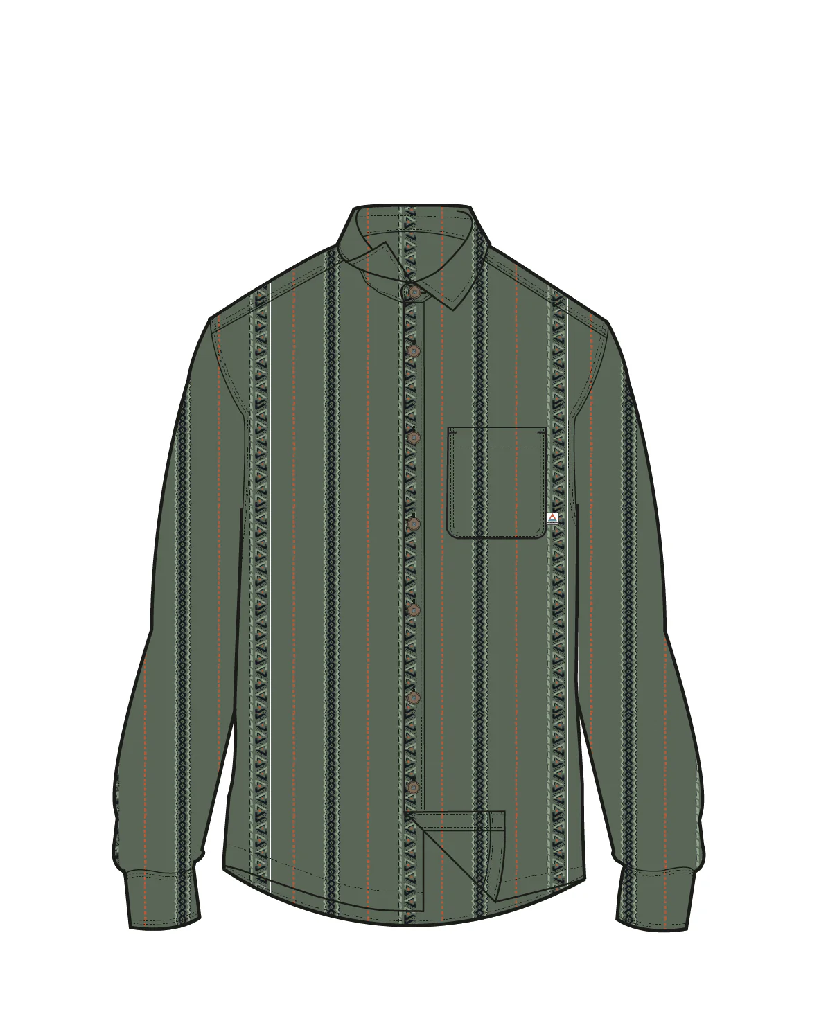 Voyage Jacquard Shirt - Wild Green Stripe - Image 11