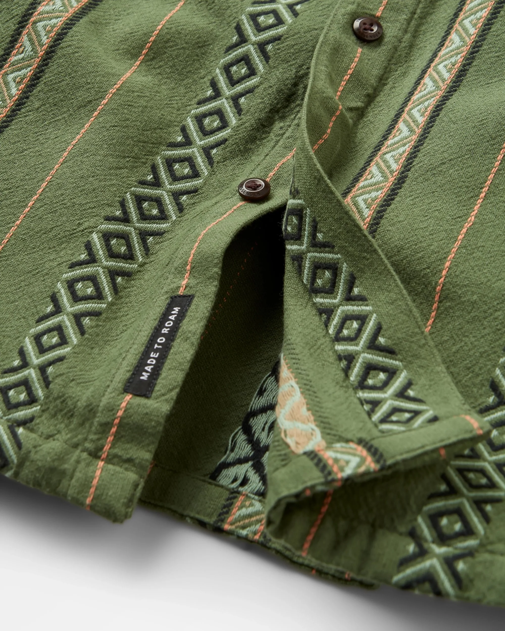 Voyage Jacquard Shirt - Wild Green Stripe - Image 7