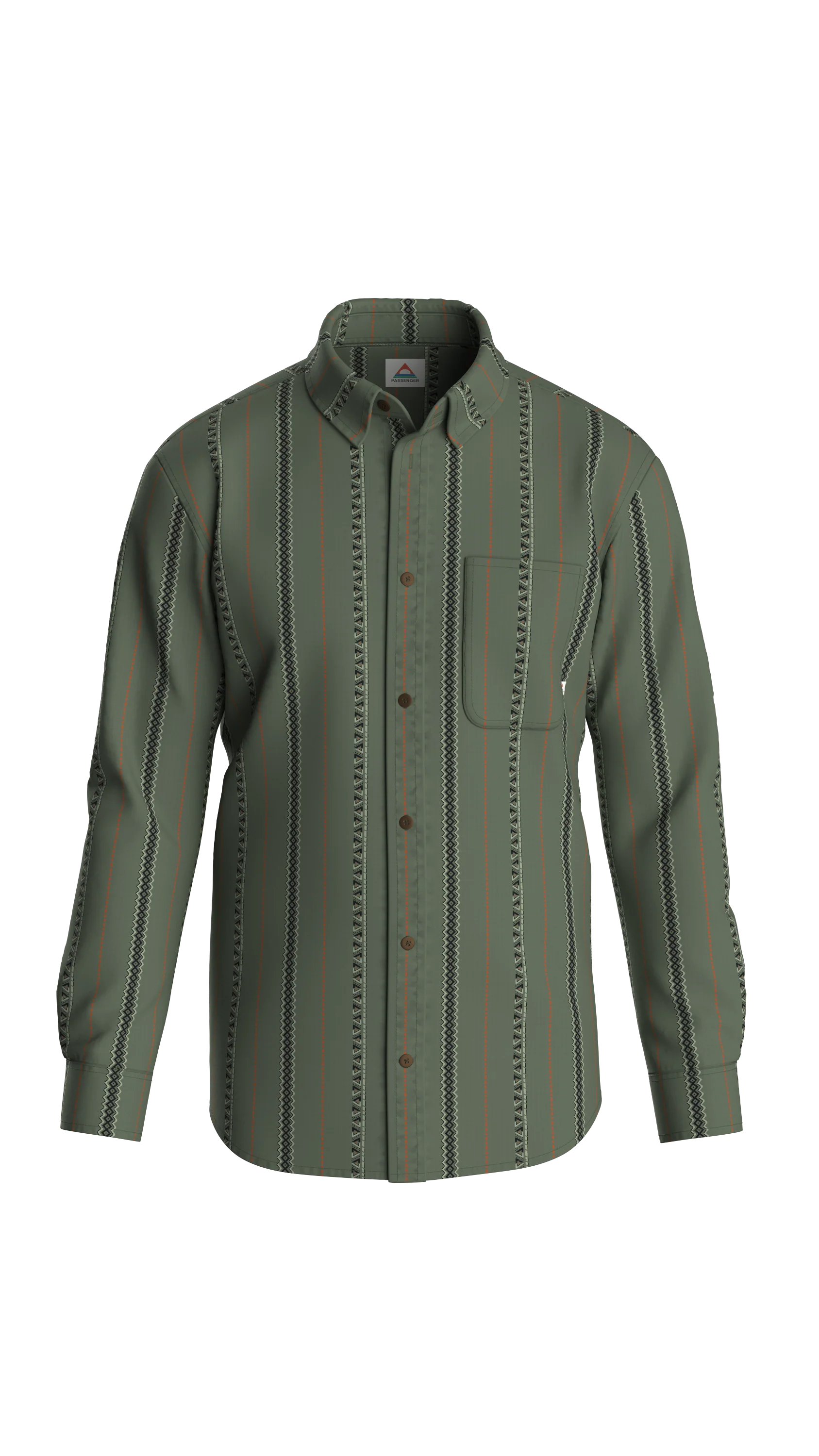 Voyage Jacquard Shirt - Wild Green Stripe - Image 9