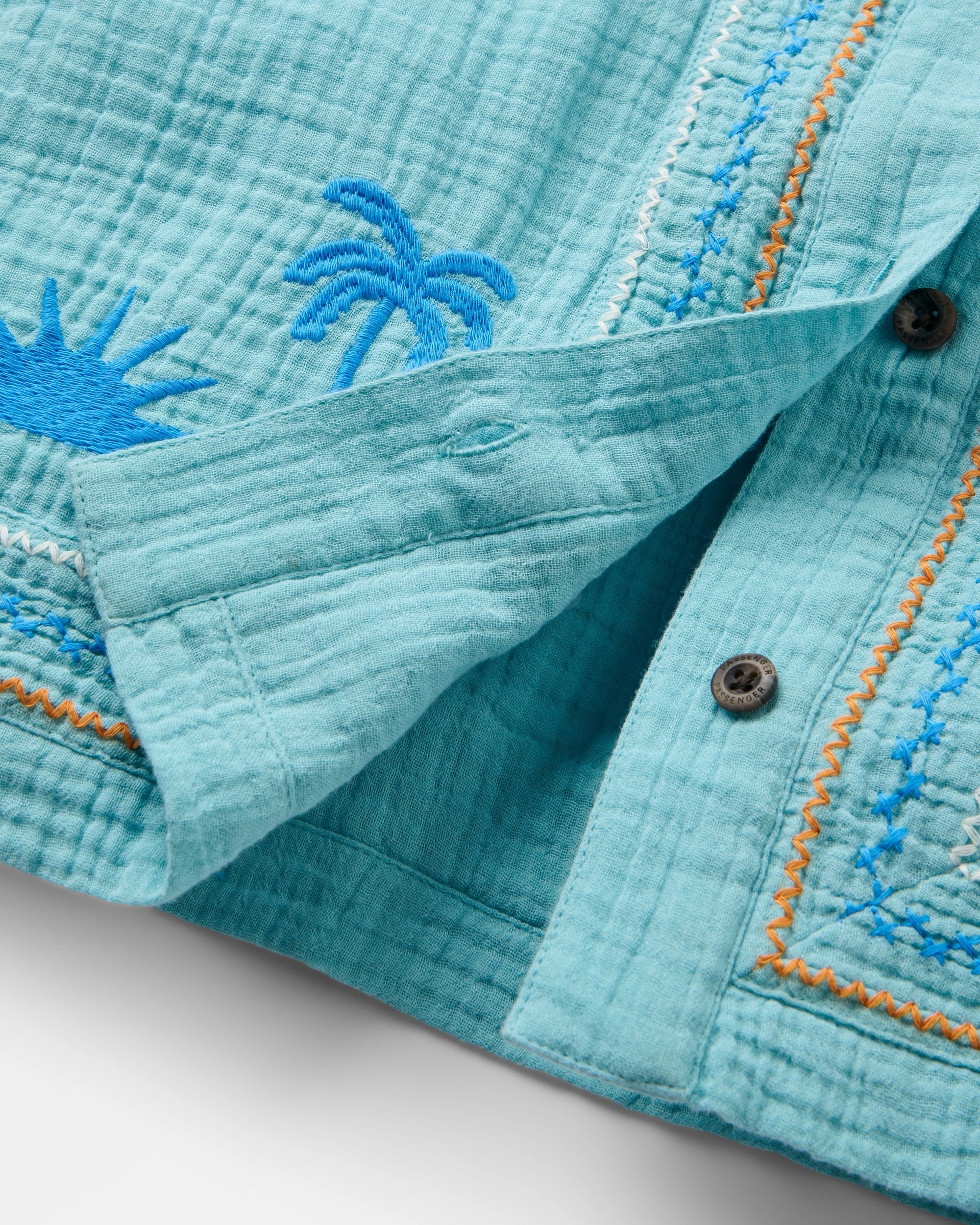 Waveney Short Sleeve Shirt - Retro Blue - Image 7