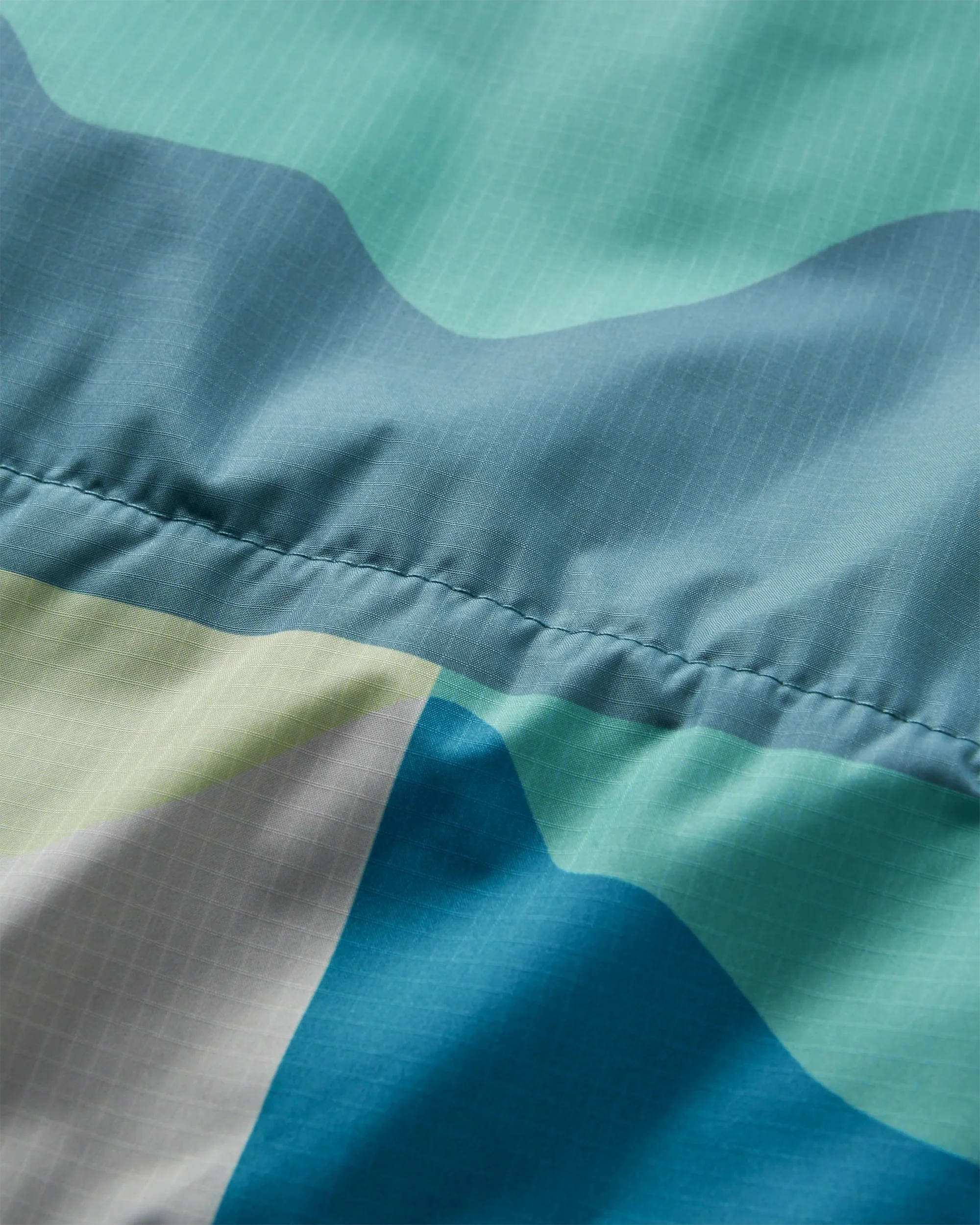 Waves Sherpa Lined Changing Robe - Vista Patchwork Aqua - Image 11