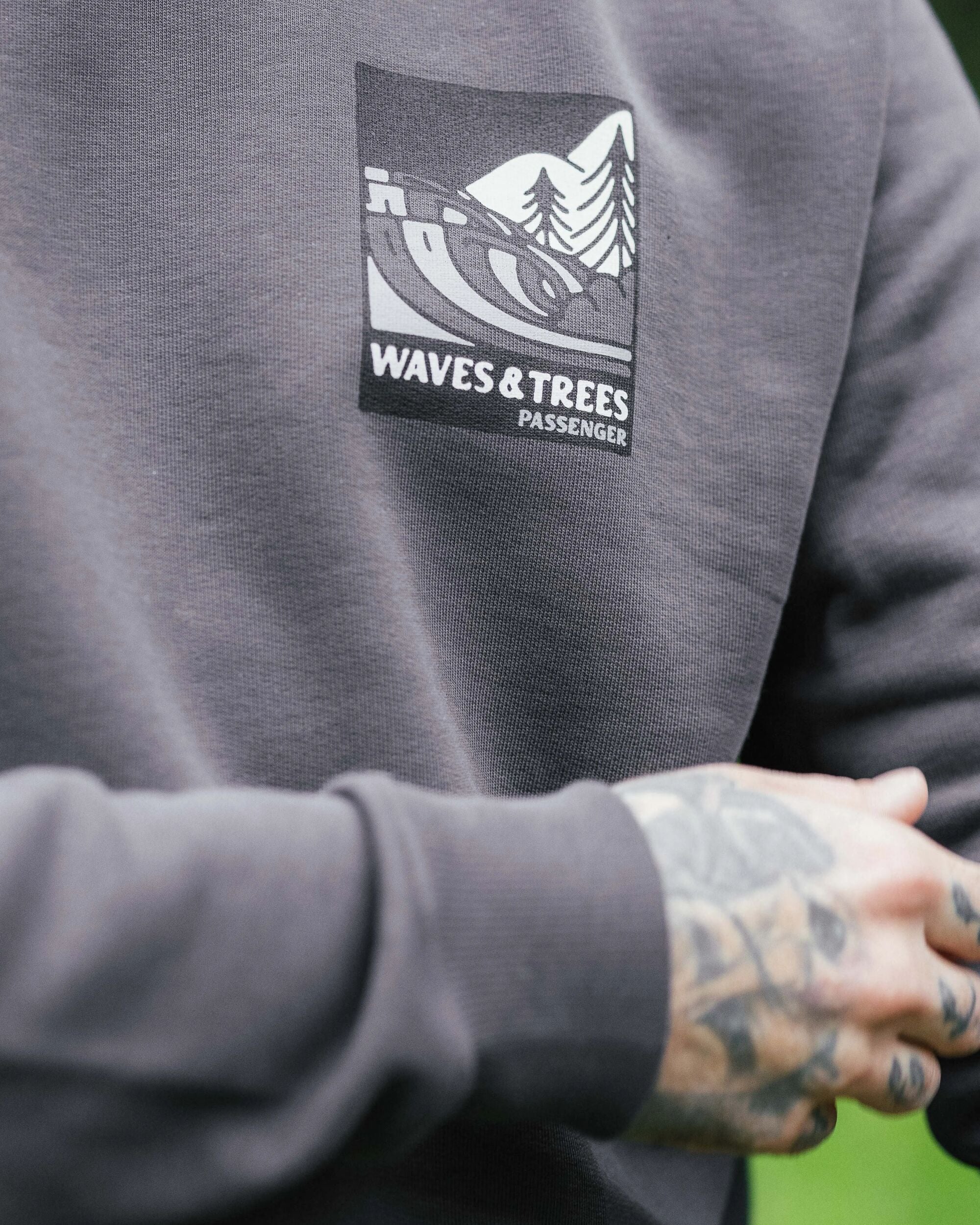 Waves & Trees Organic Cotton Sweatshirt - Charcoal - Image 4