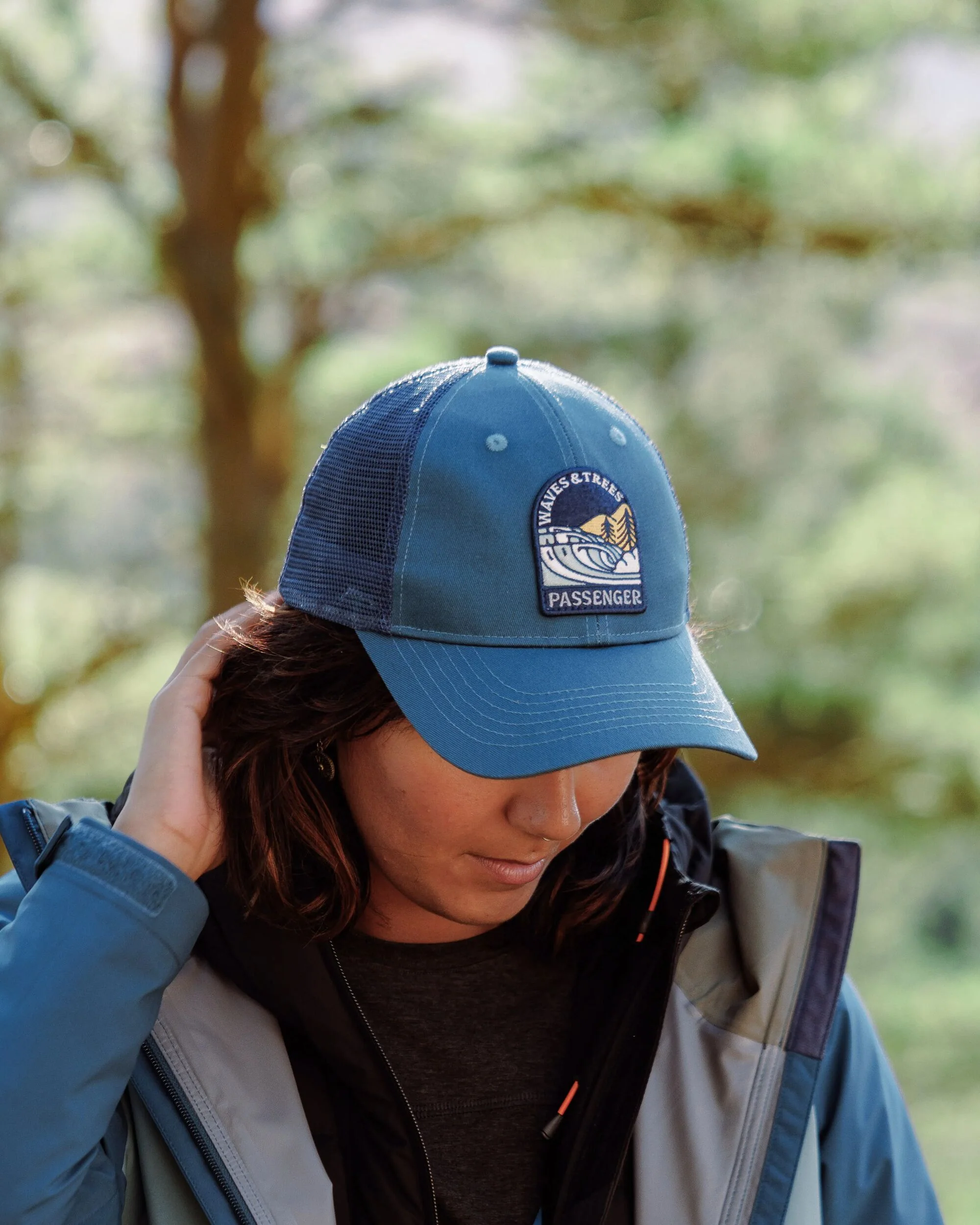 Waves & Trees Organic Cotton Trucker Cap - Tidal Blue - Image 2