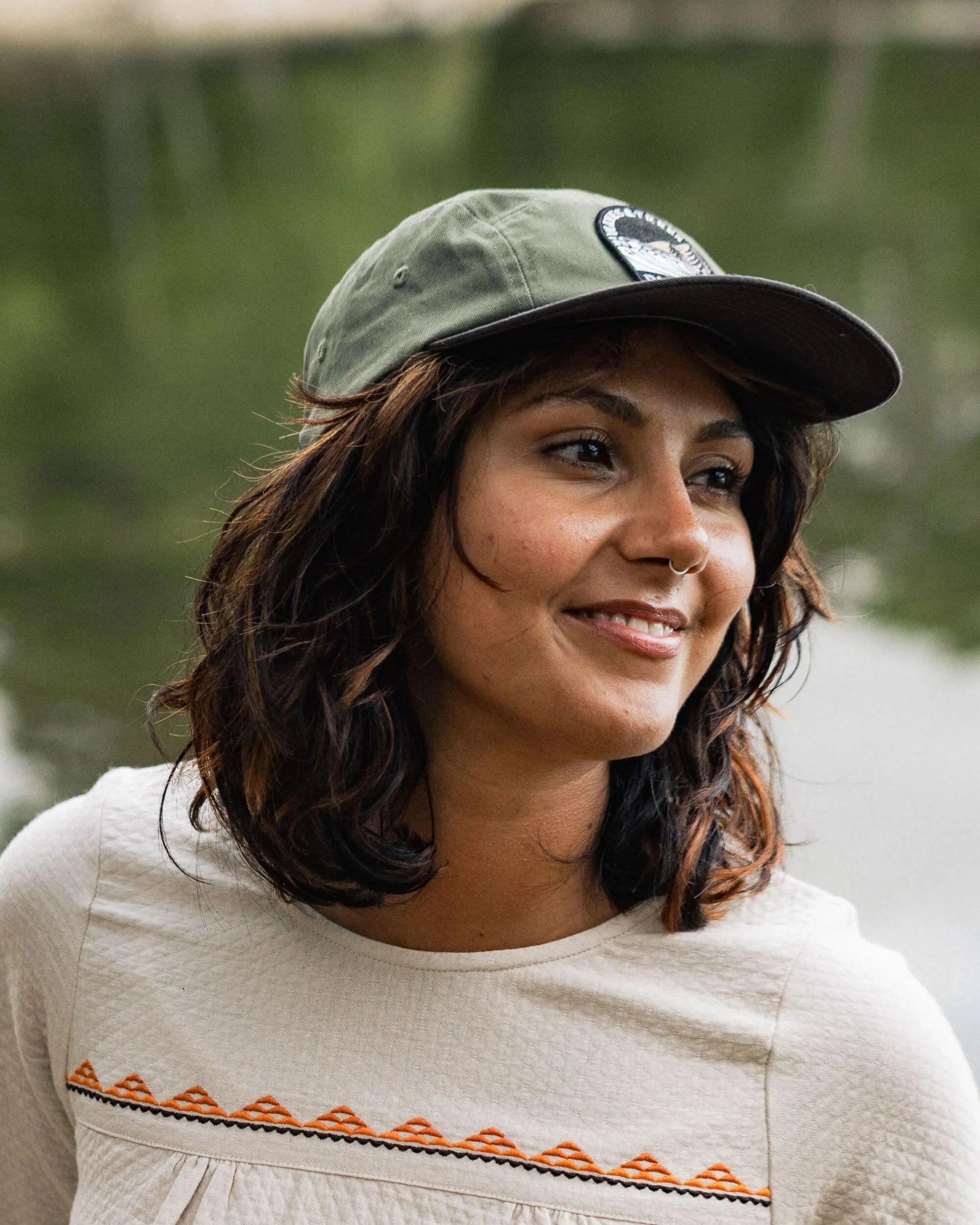 Waves & Trees 5 Panel Cap - Dusty Olive - Image 2