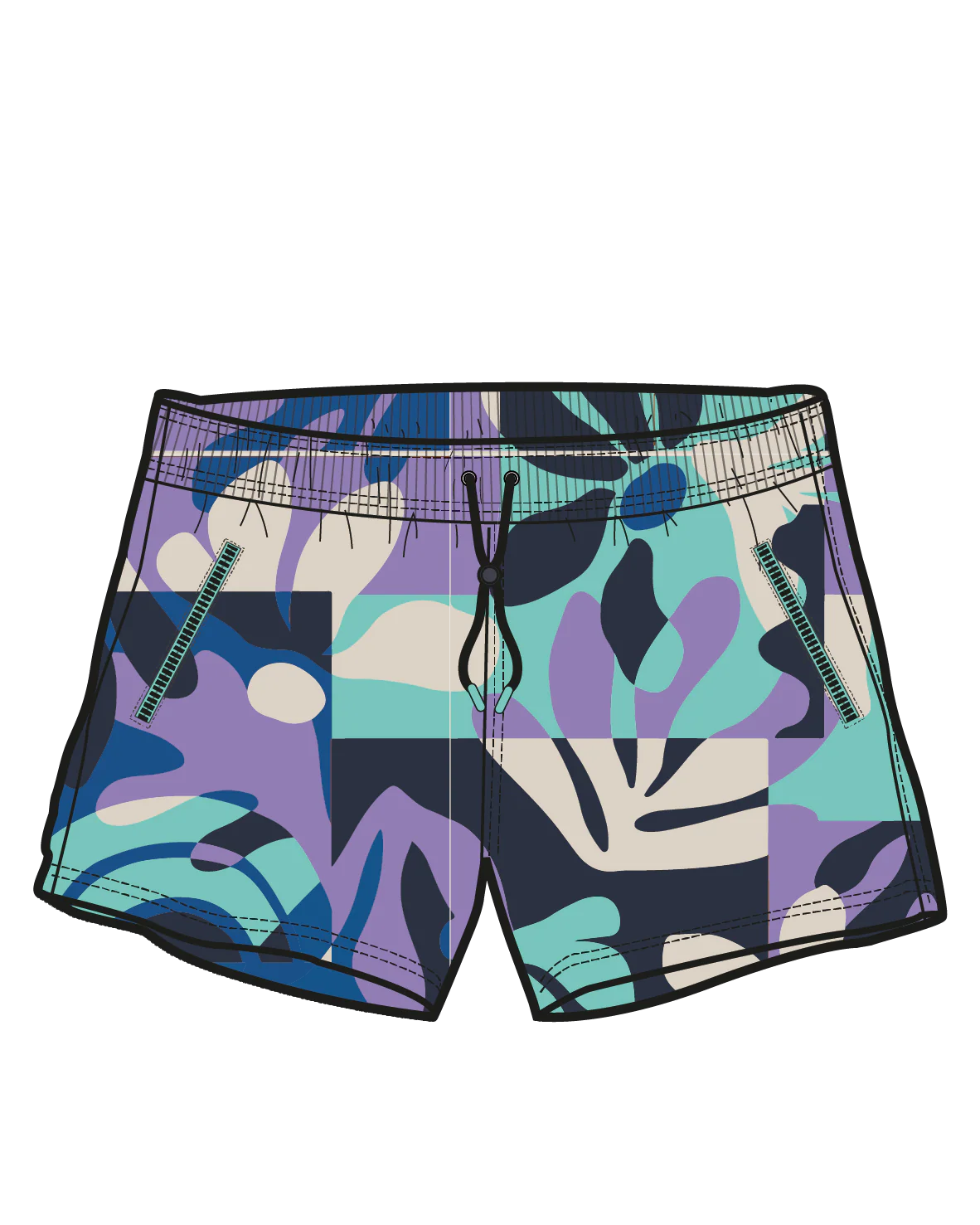 Way Out NetPlus® All Purpose Short - Mountain Foliage Purple - Image 8