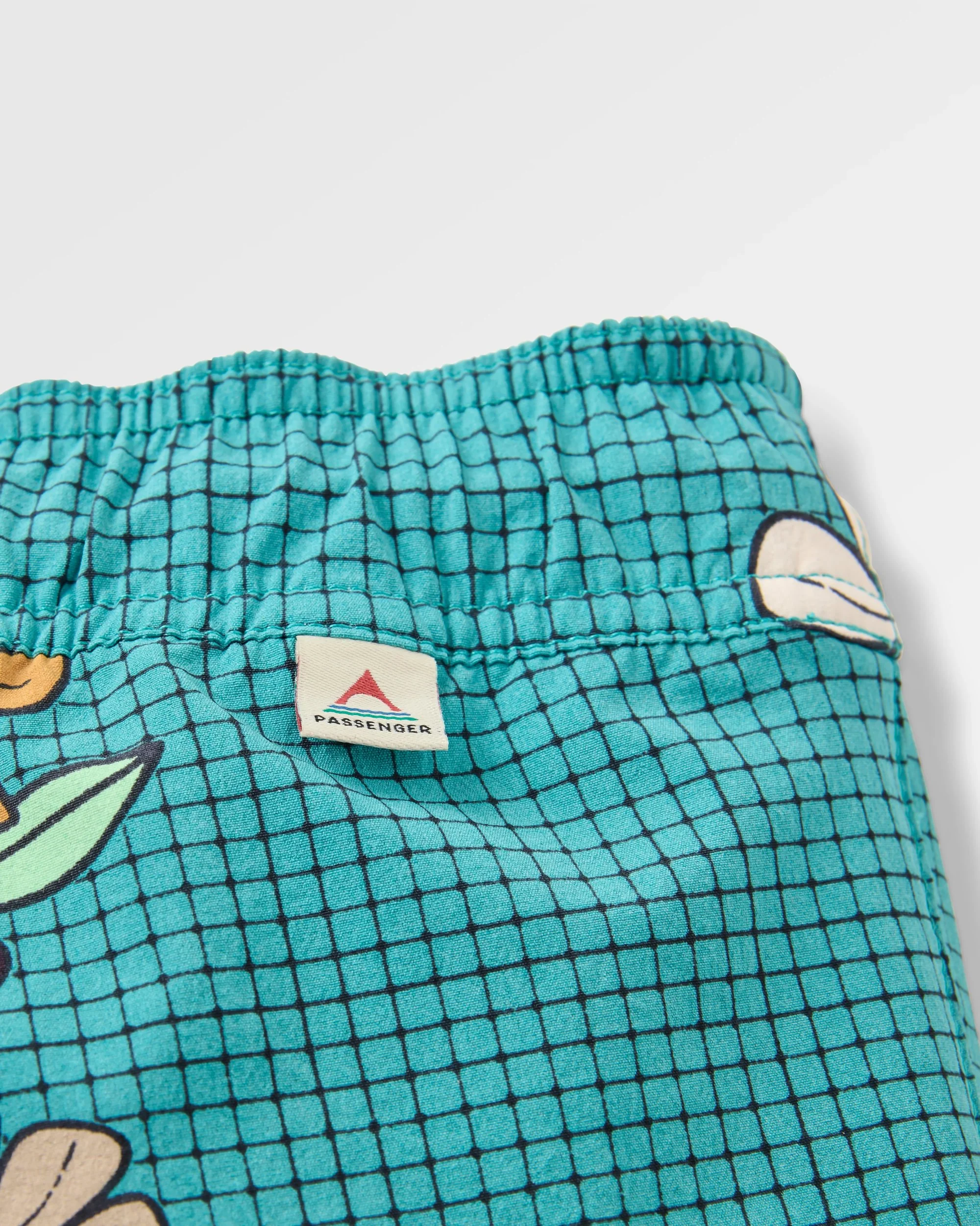 Way Out Netplus® All Purpose Short - Floral Grid Ocean Teal - Image 6