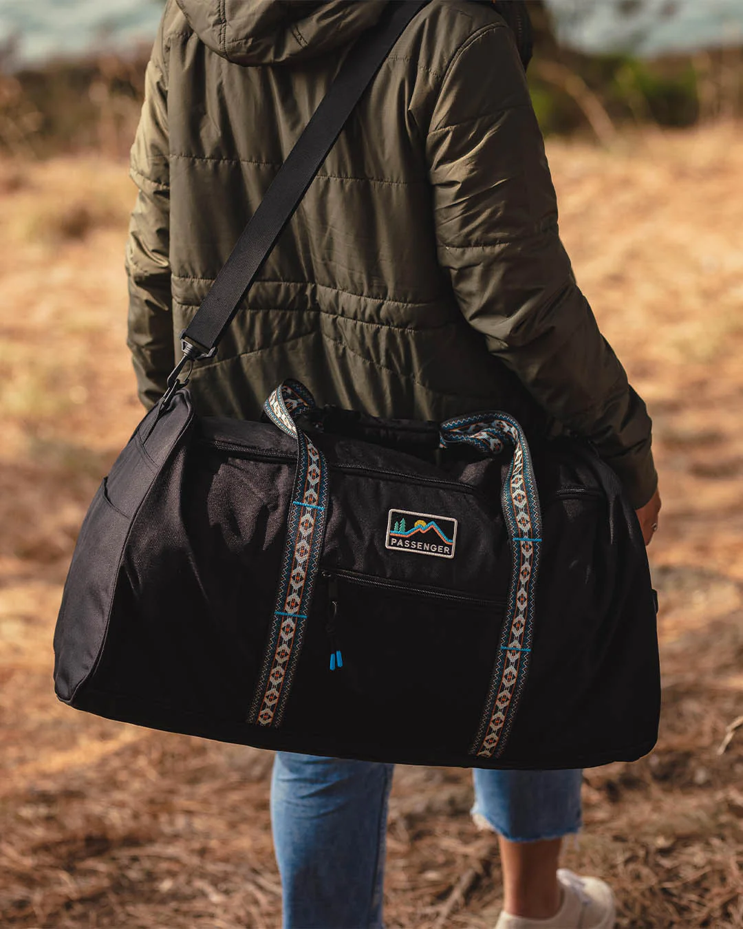 Weekender 58L Polyester Duffle Bag - Black - Image 3