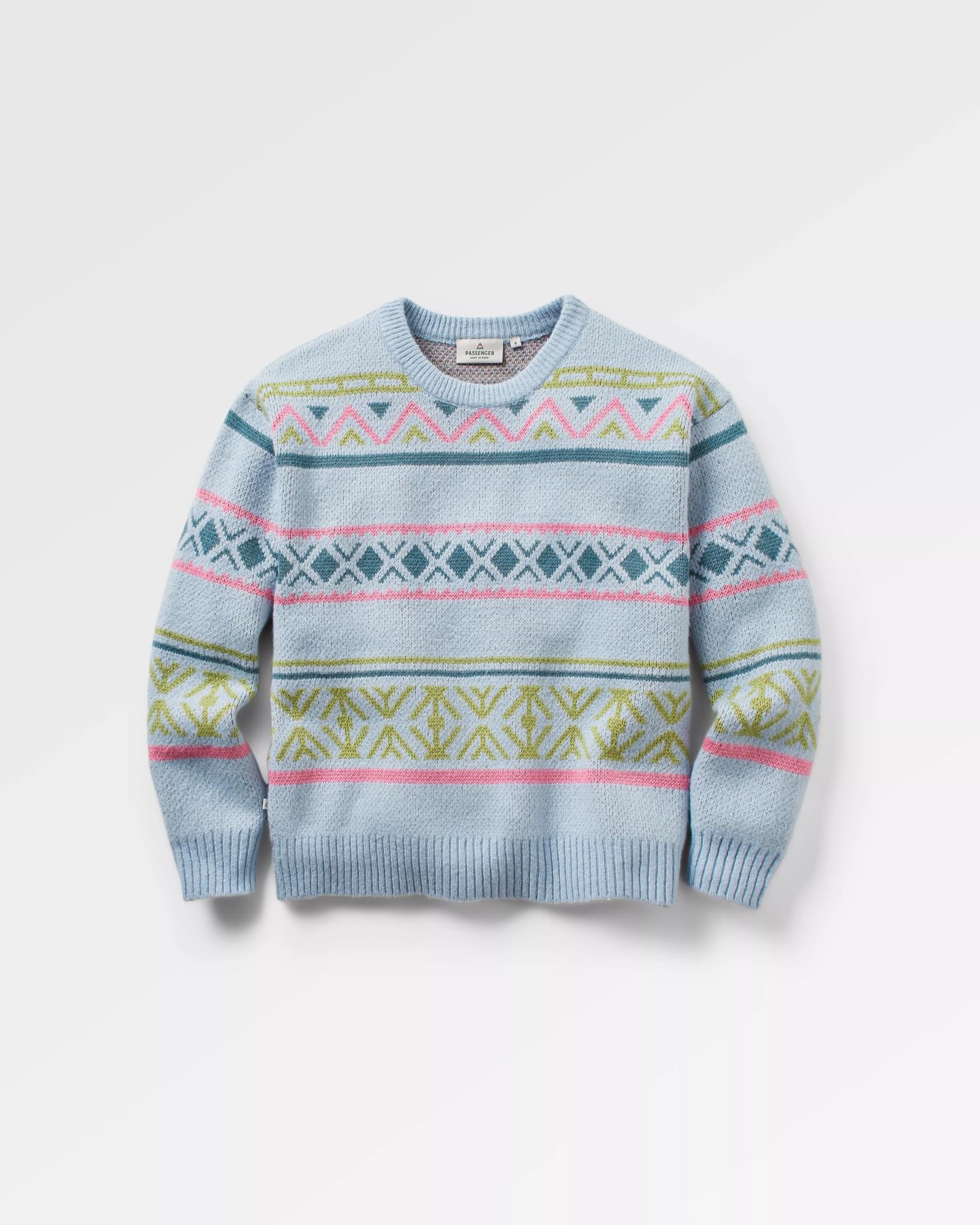 Whimsical Knitted Jumper - Homespun Stripe Blue Fog - Image 2