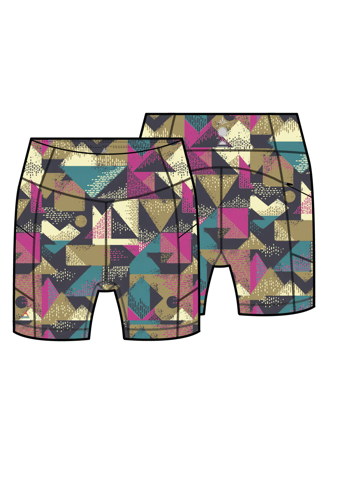 Solscape Active Short - Mosaic Mountain Charcoal - Image 7