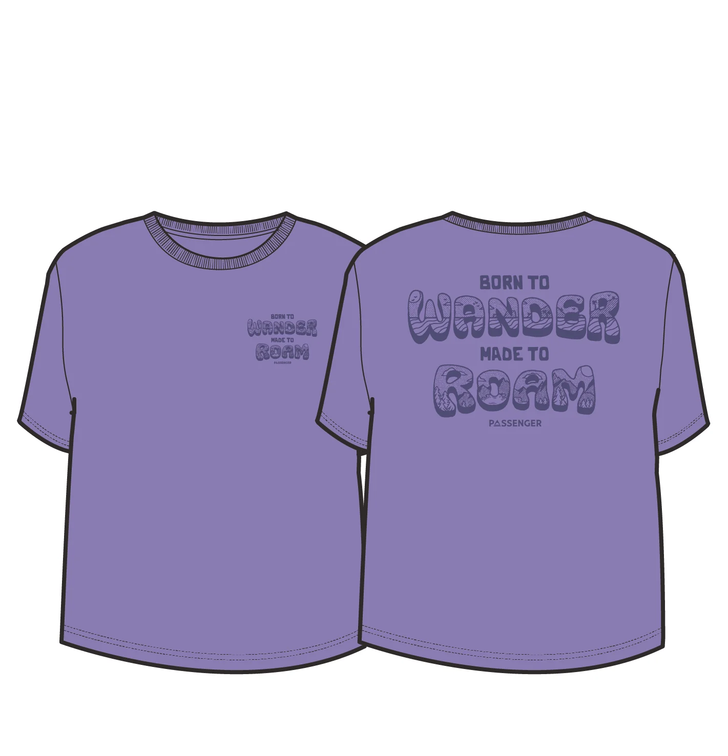 Woodcut T-Shirt - Retro Purple - Image 9