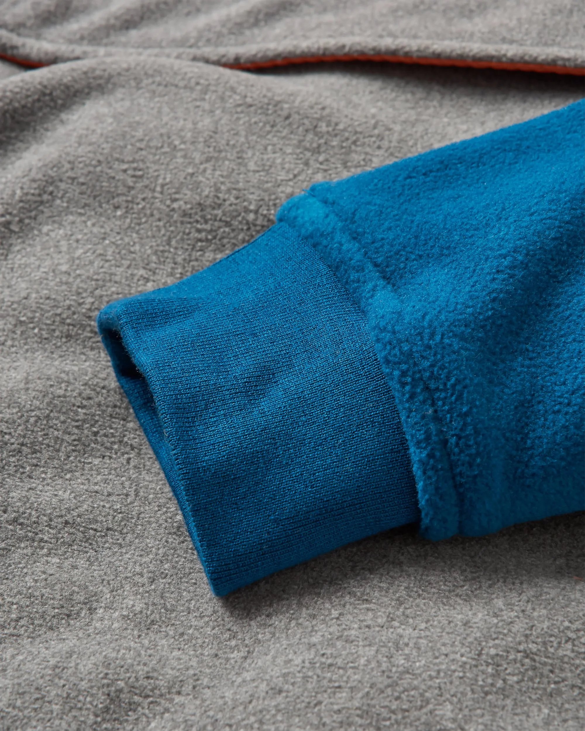 Woodland Hooded 1/2 Zip Polar Fleece - Grey Marl/ Tidal Blue - Image 9