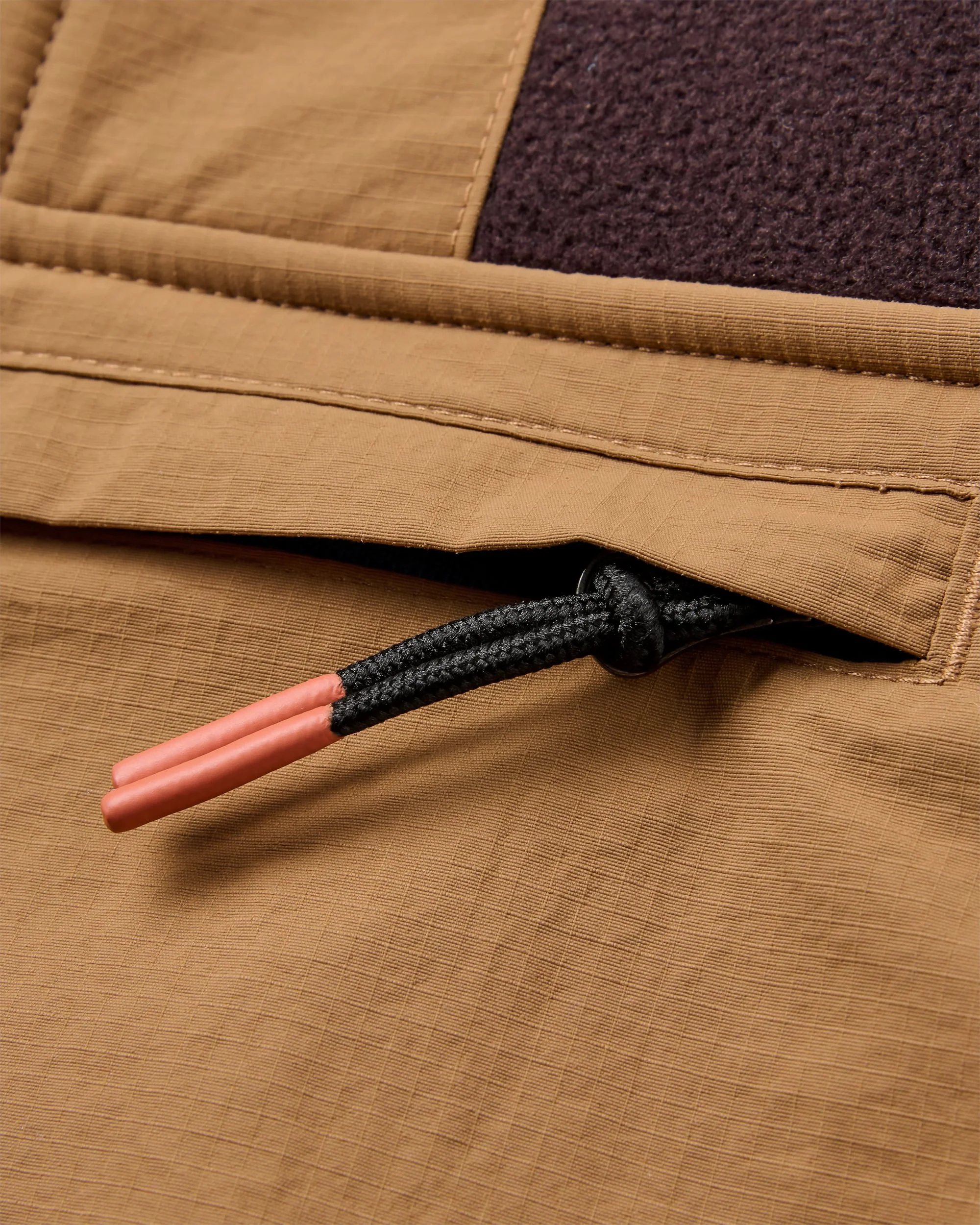 Woodland Hoodless 1/2 Zip Polartec® Fleece - Espresso/Tidal Blue - Image 4