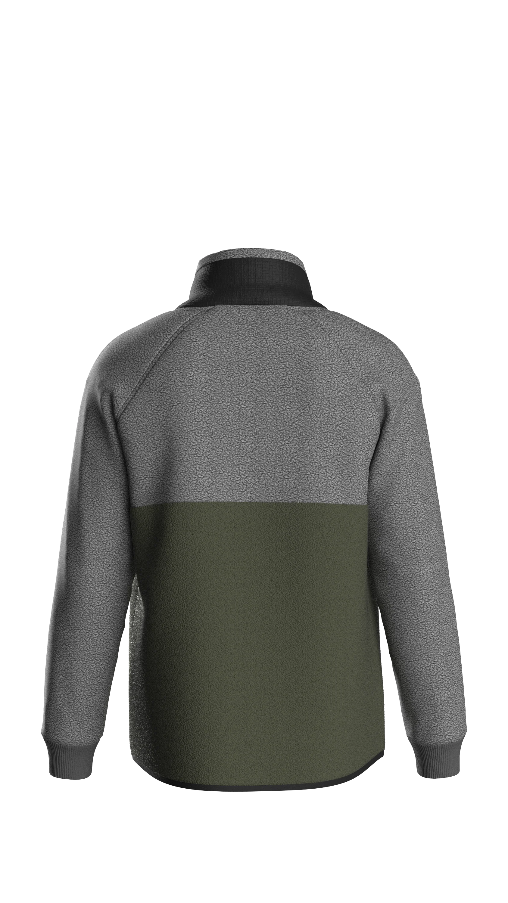 Woodland Hoodless Polar Fleece - Grey Marl/Khaki - Image 8