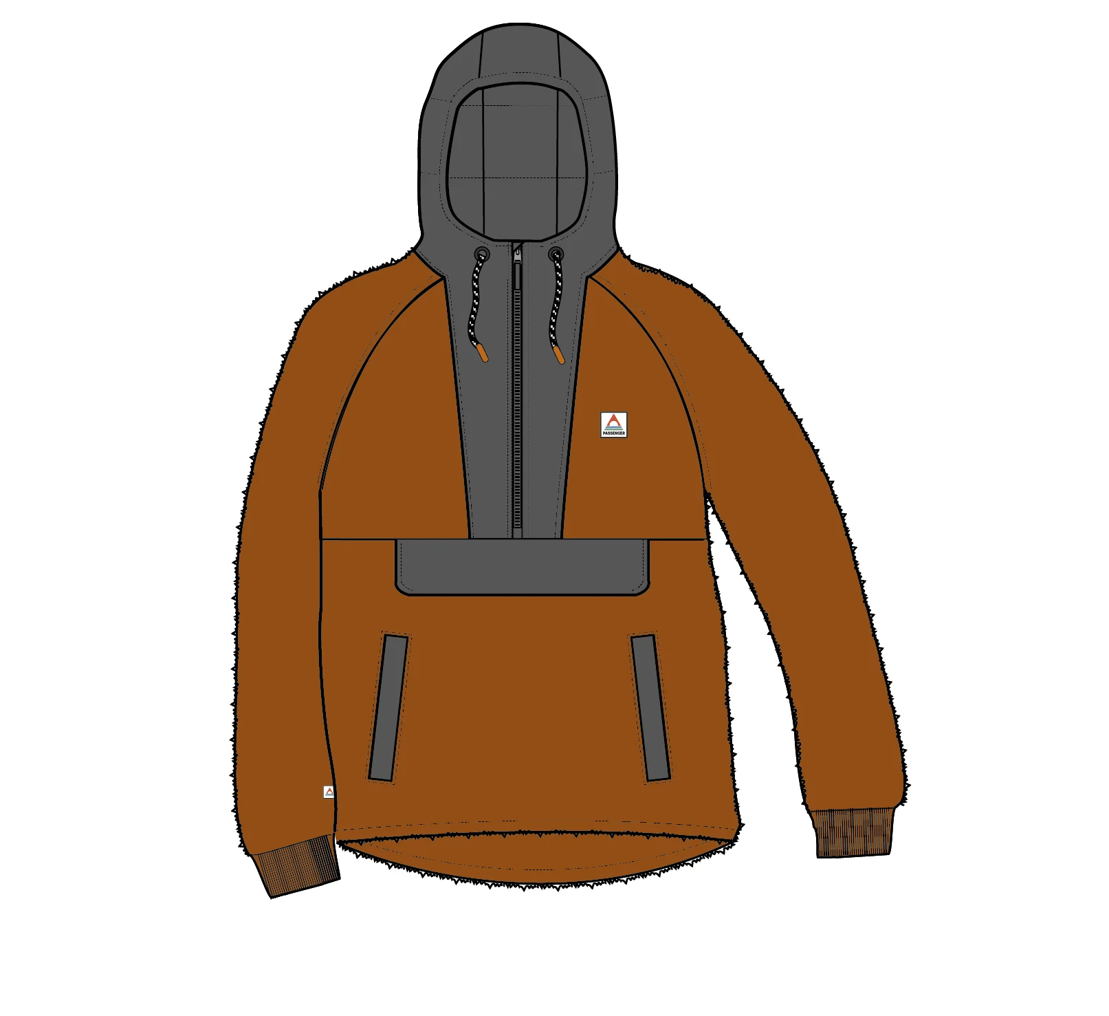 Woodland Polar-lined Sherpa Fleece - Retro Orange - Image 10