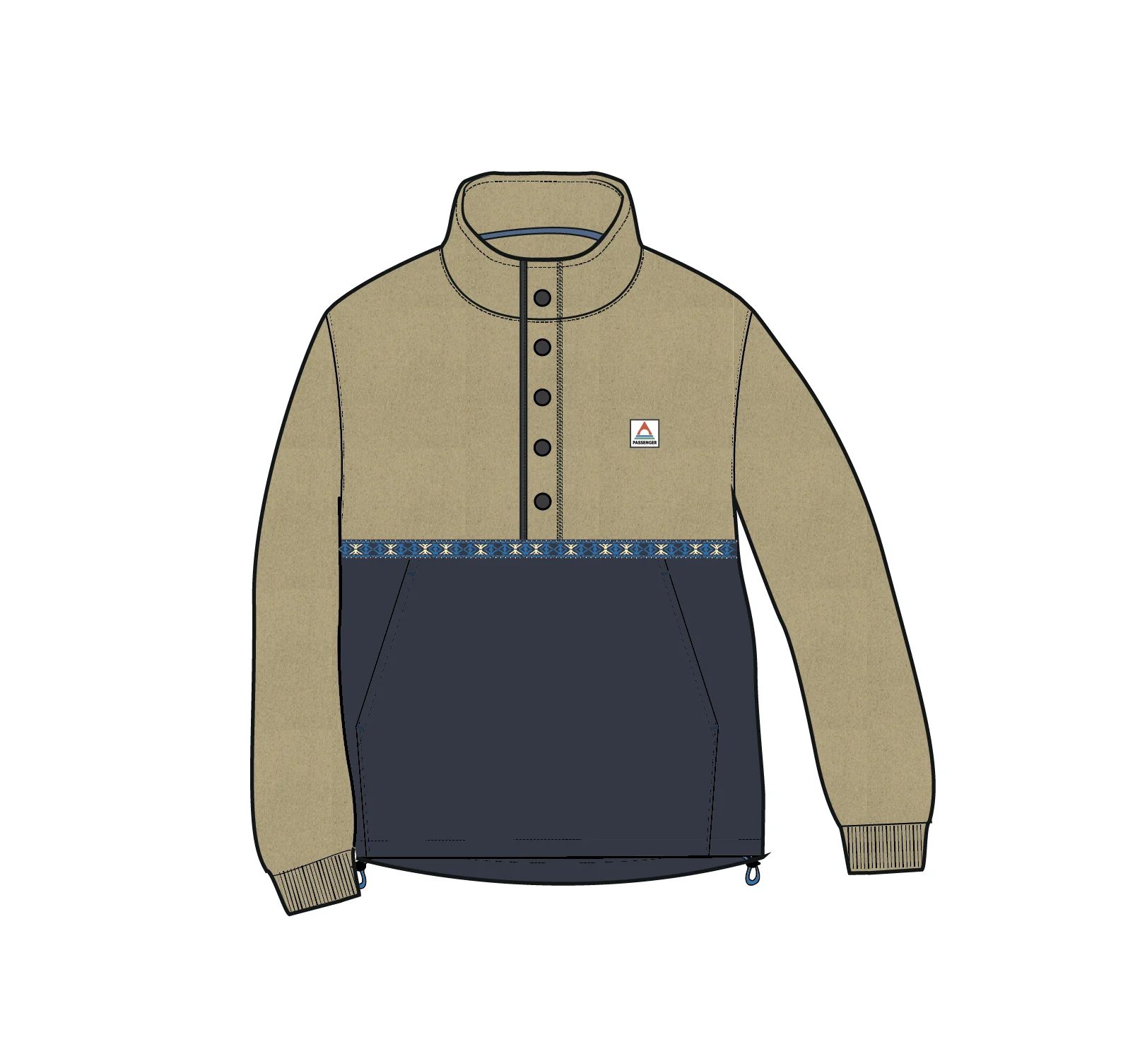 Woodlander Polartec® Fleece - Warm Beige Marl/Charcoal - Image 8