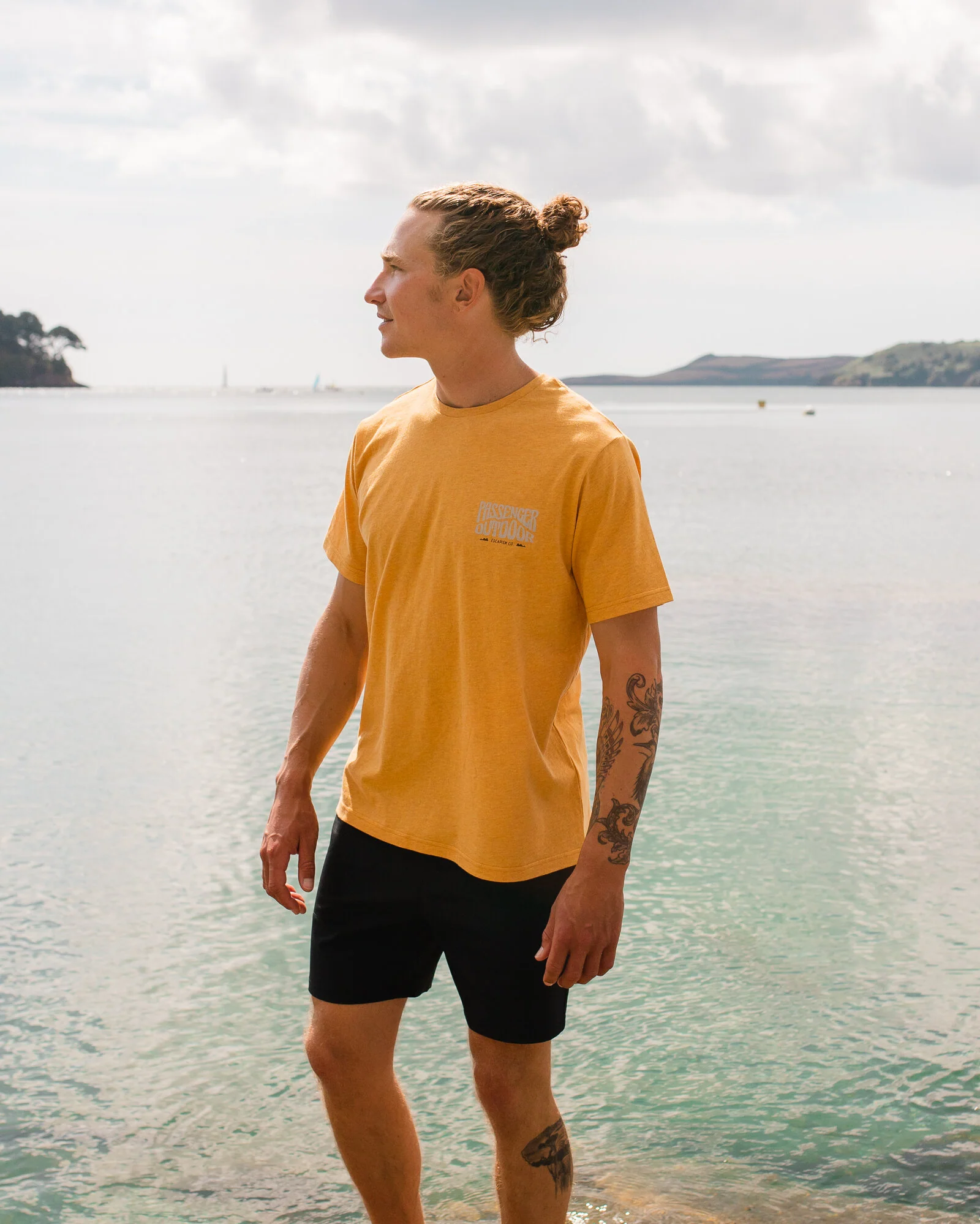 Yuca Organic Cotton T-Shirt - Dusty Ochre Marl - Image 4