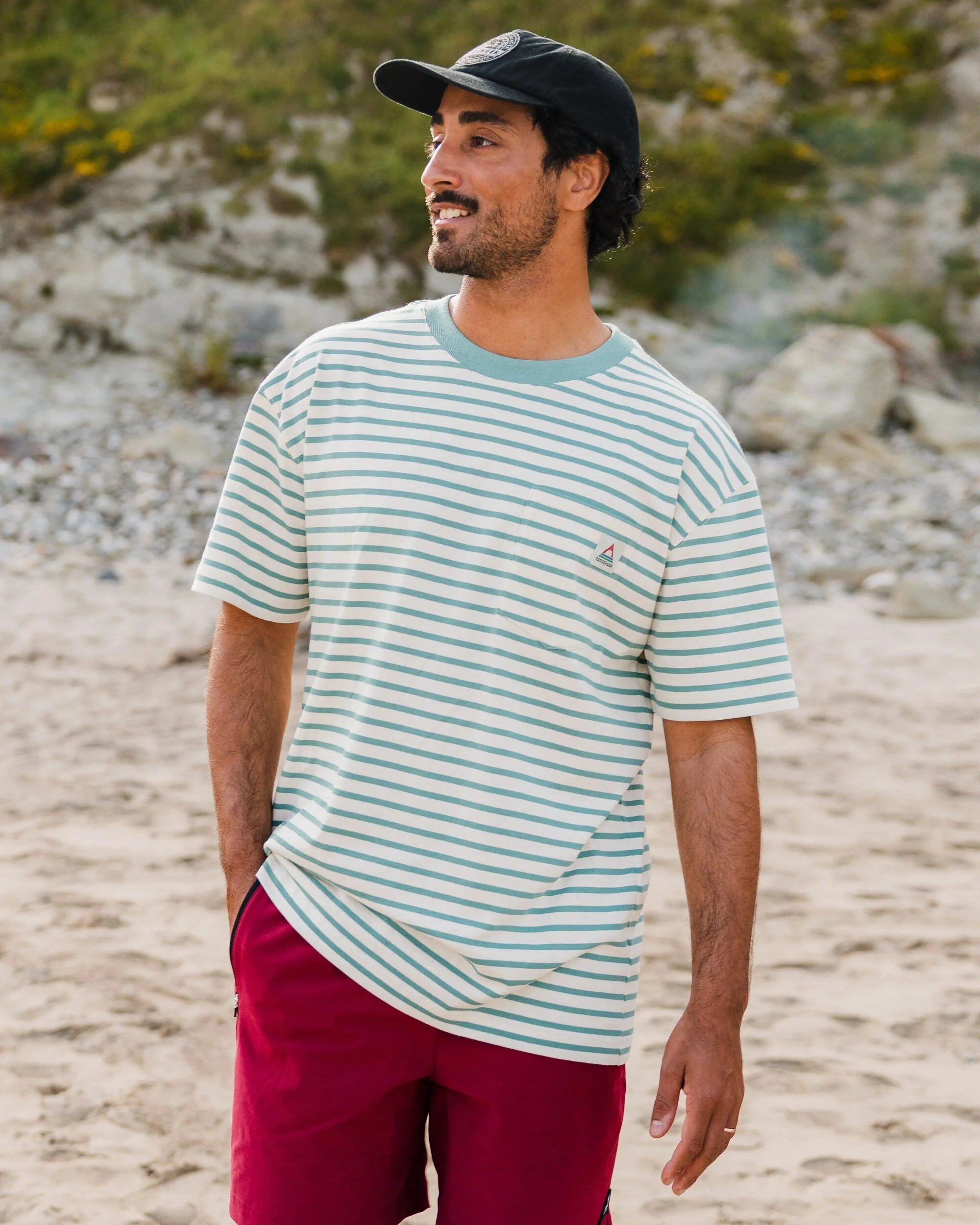 Zen Relaxed Fit T-Shirt - Deep Sea Stripe - Image 5