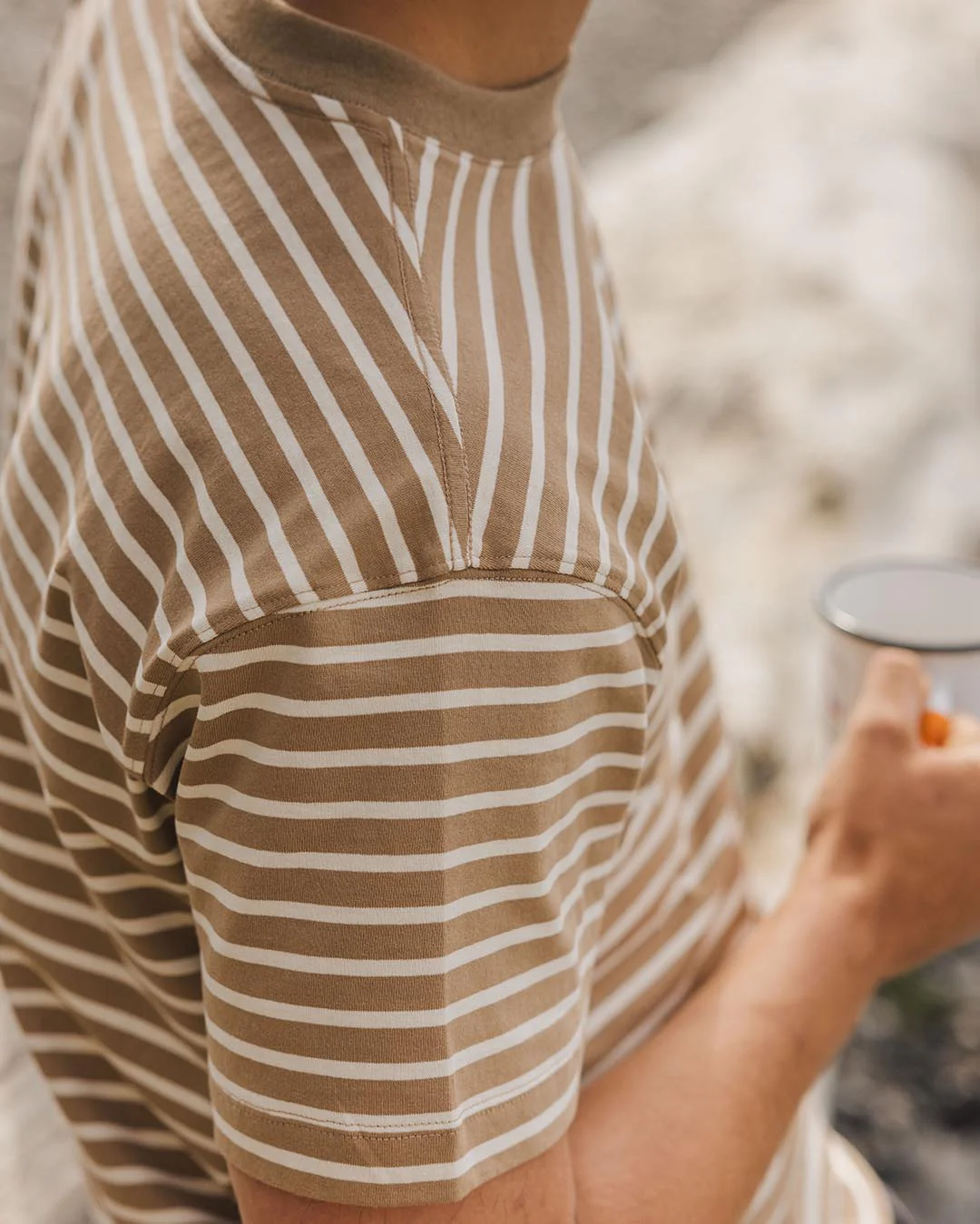 Zen Relaxed Fit T-Shirt - Toffee Stripe - Image 2