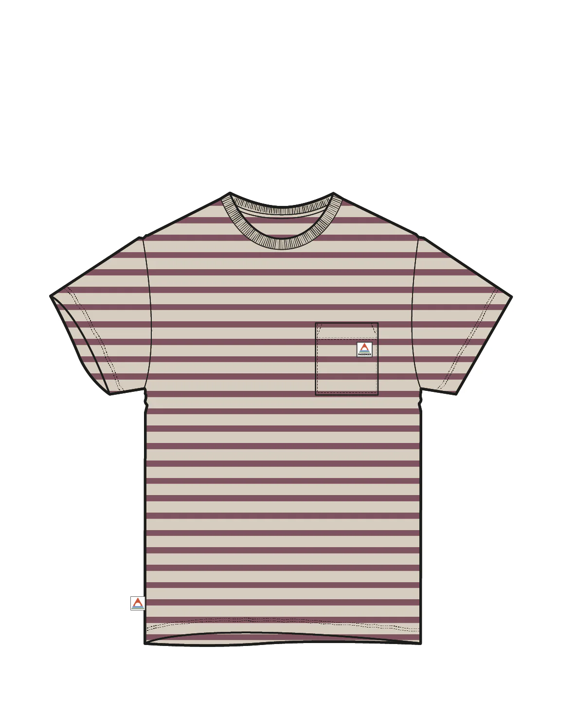 Zen Relaxed Fit T-Shirt - Mauve Dusk Stripe - Image 5