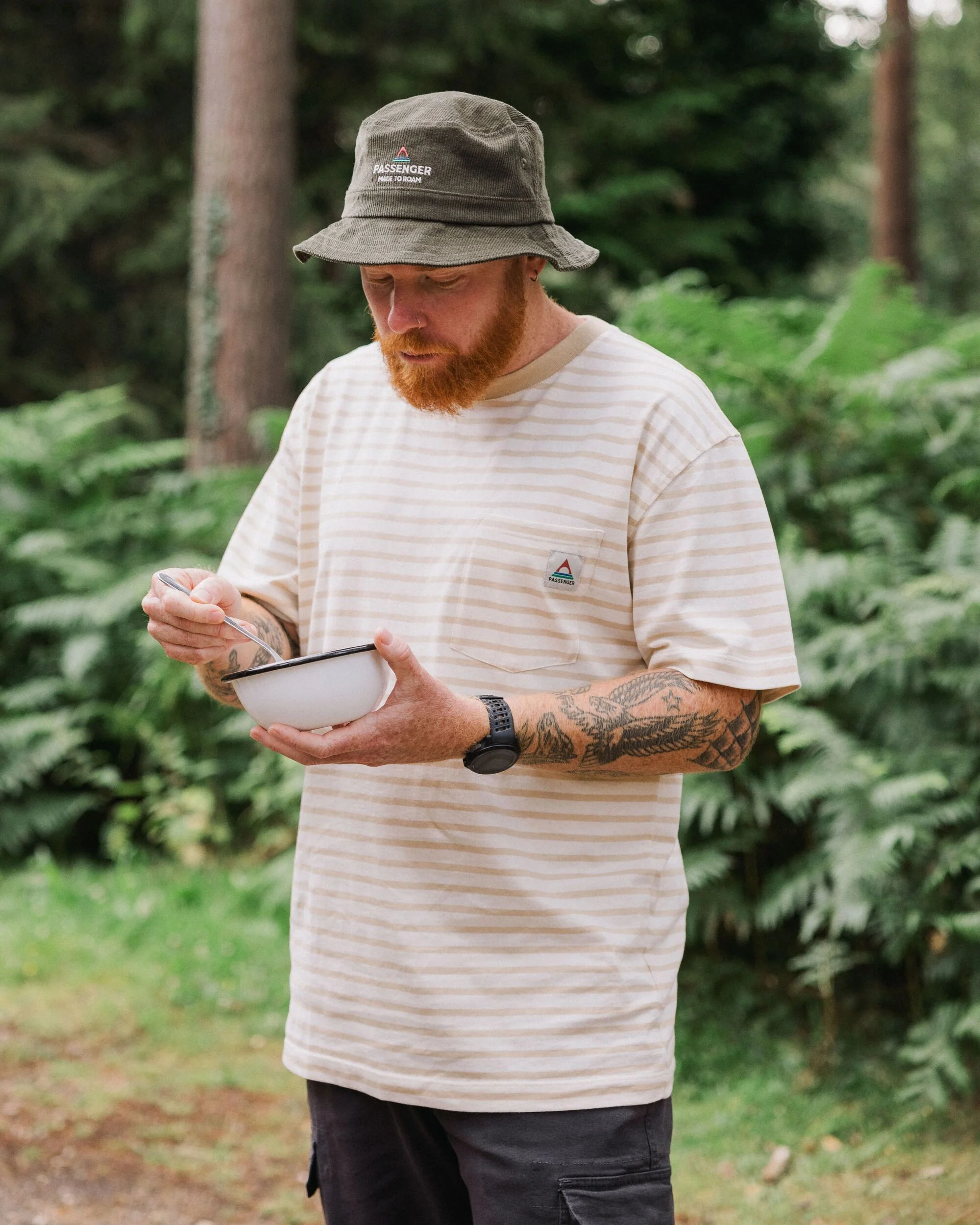 Zen Relaxed Fit T-Shirt - Stone Stripe - Image 5